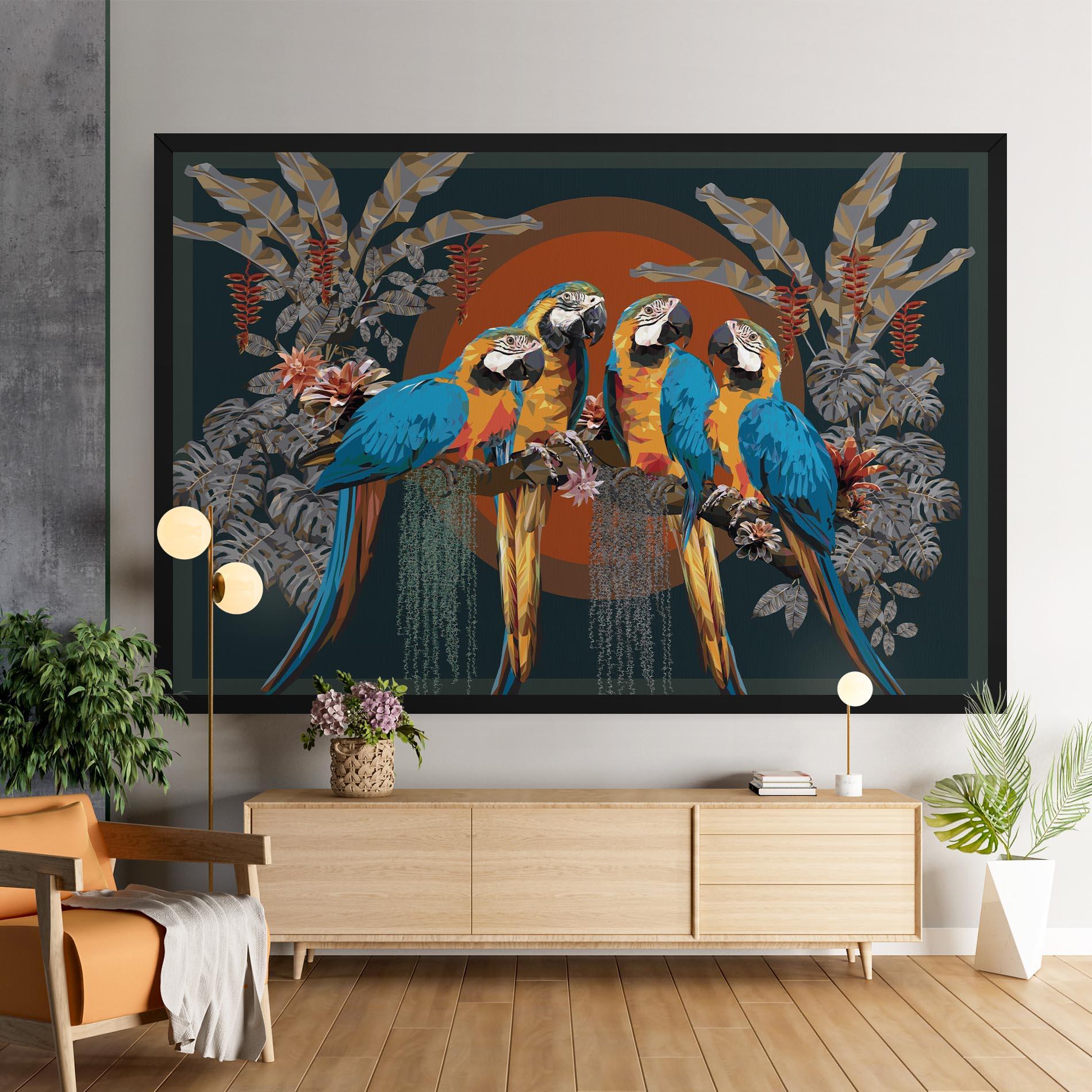 Leinwandbild Parrot Couples mockup 9