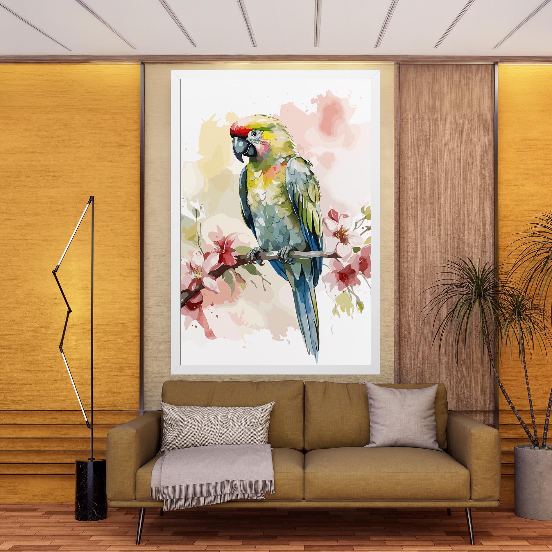 Leinwandbild Beautiful Parrot mockup 9