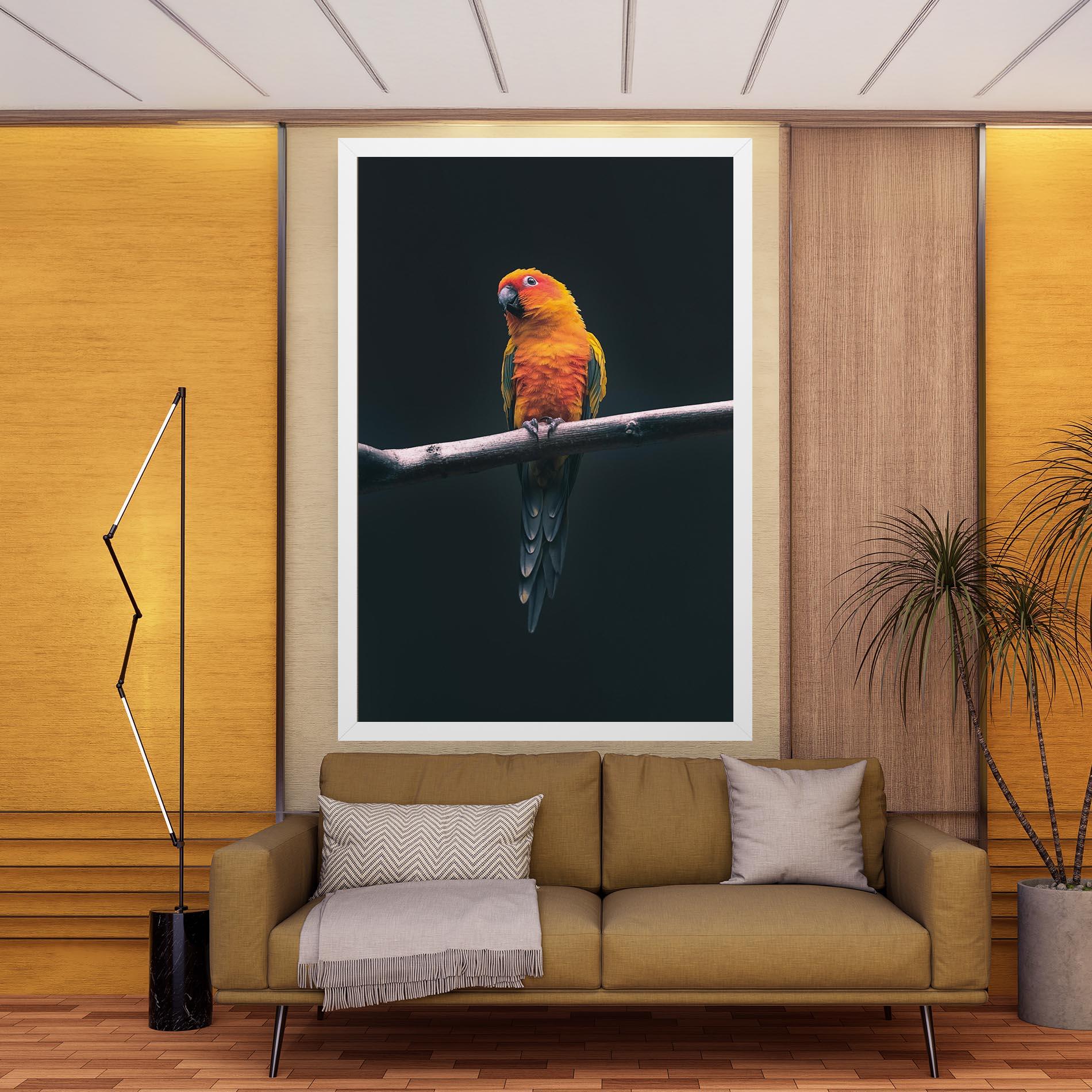 Leinwandbild Fire Parrot mockup 9
