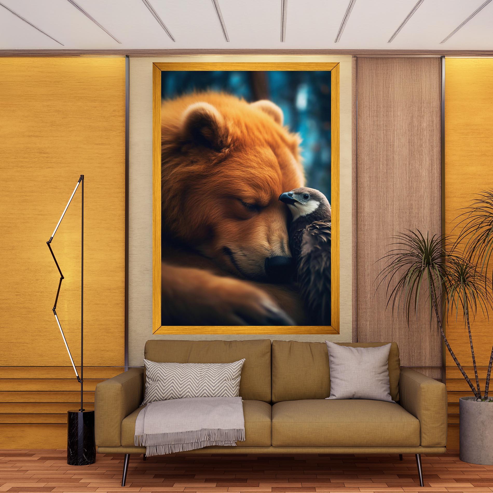 Leinwandbild Bear With Eagle mockup 9