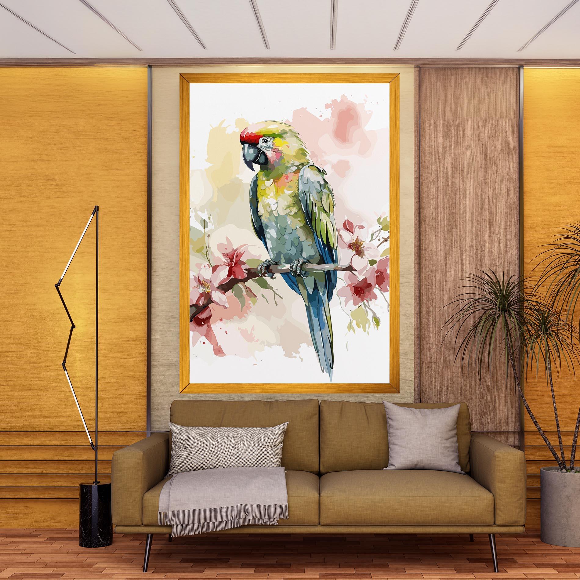 Leinwandbild Beautiful Parrot mockup 9