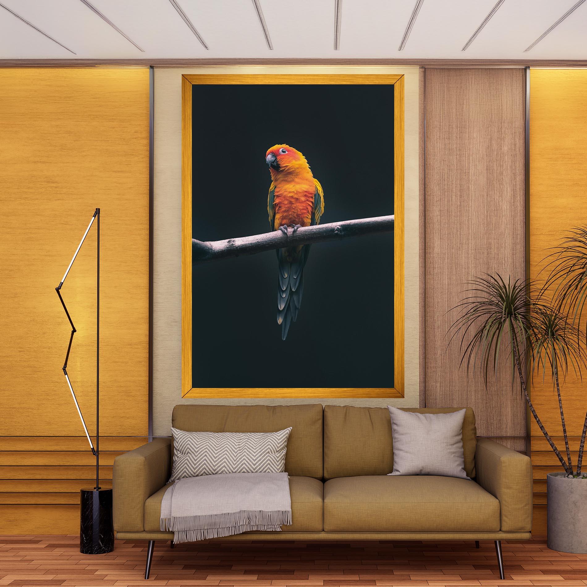 Leinwandbild Fire Parrot mockup 9