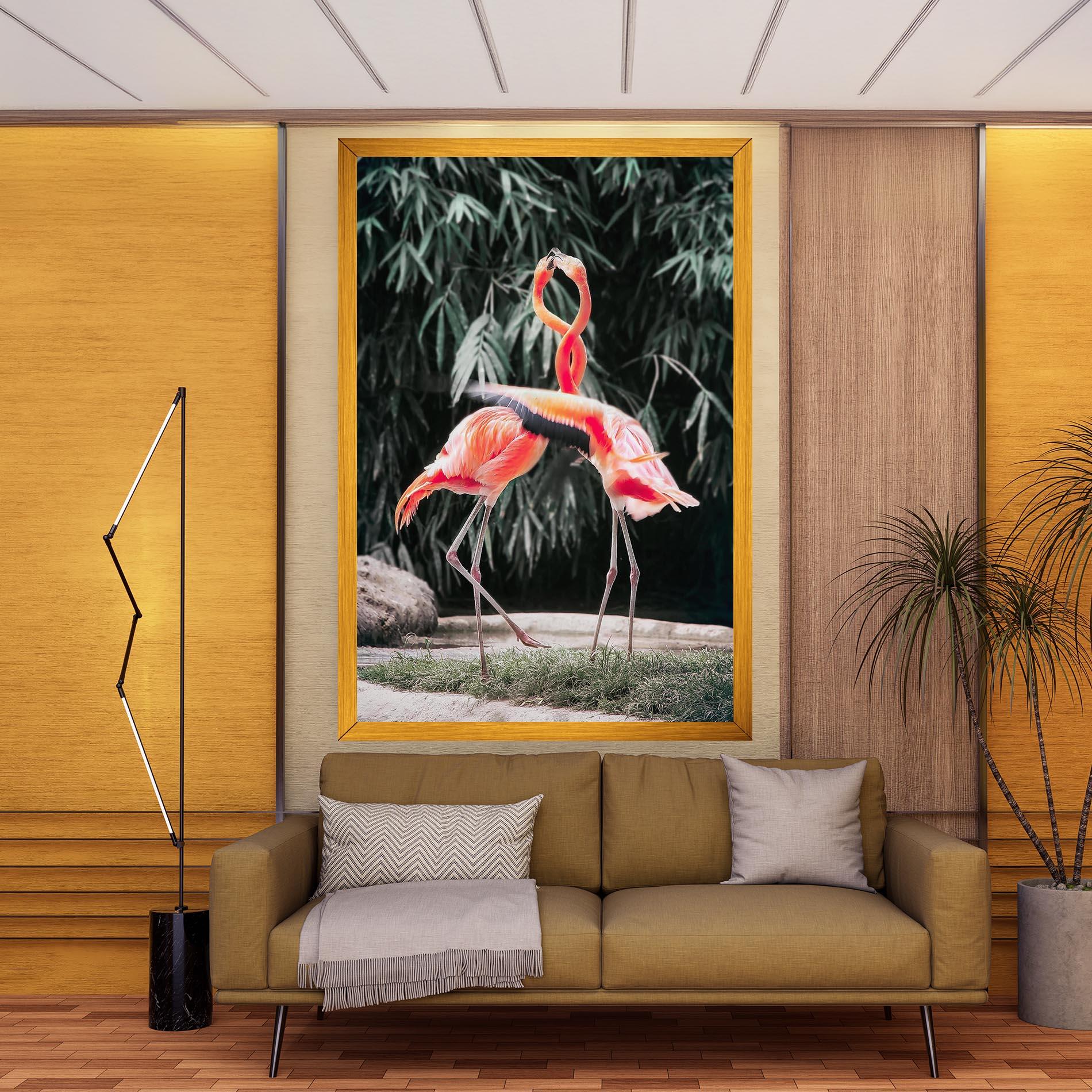 Leinwandbild Flamingo Love mockup 9