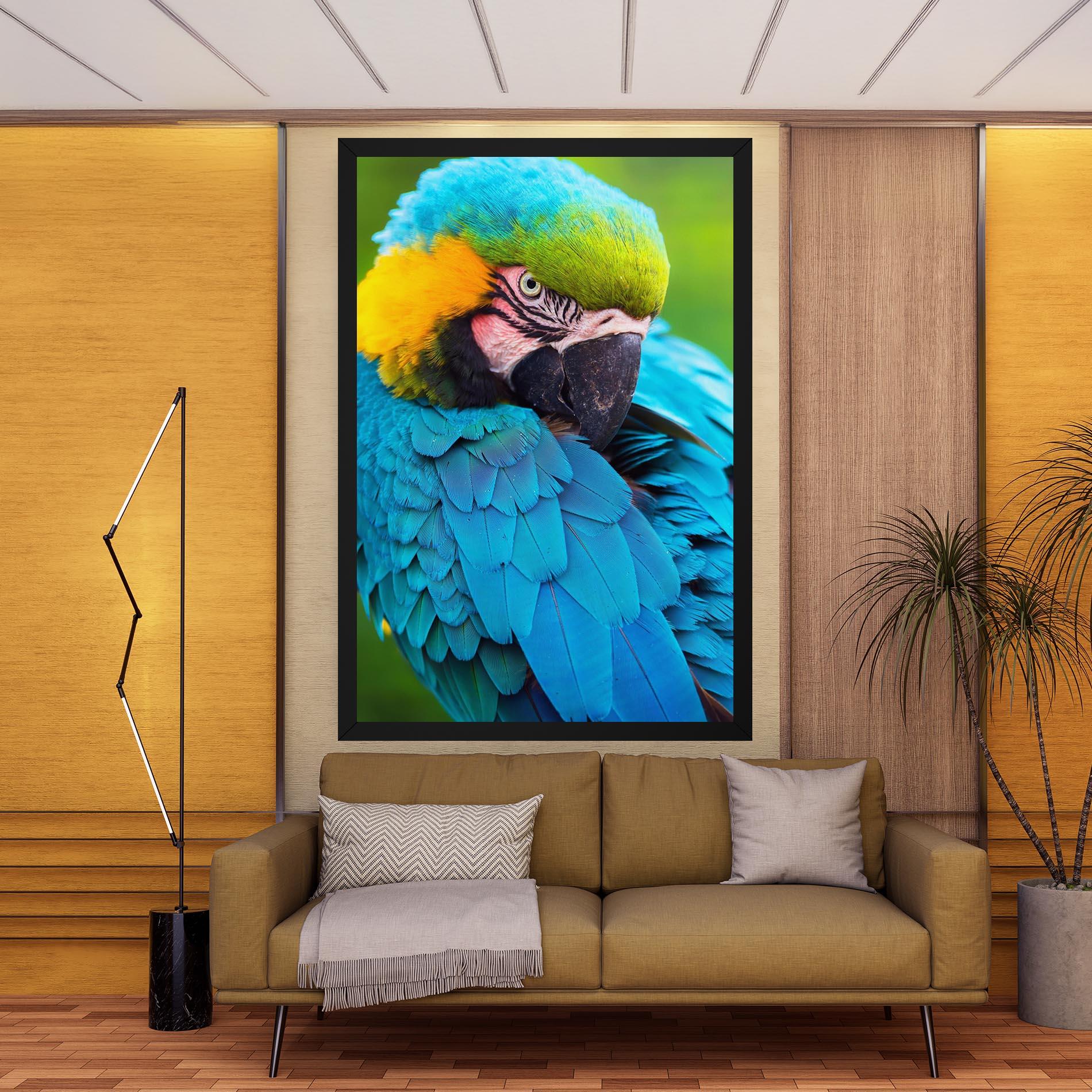 Leinwandbild Blue Parrot mockup 9