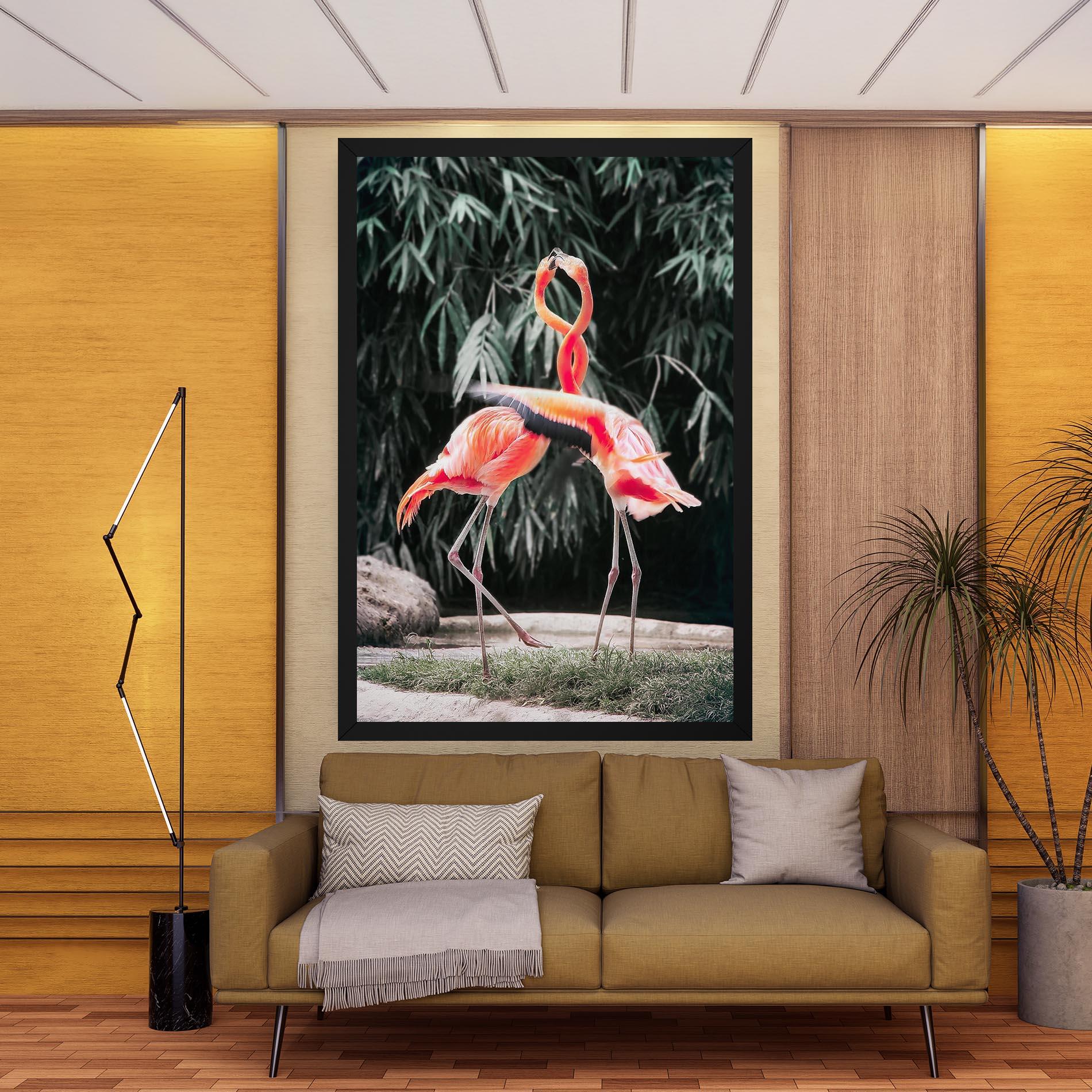 Leinwandbild Flamingo Love mockup 9