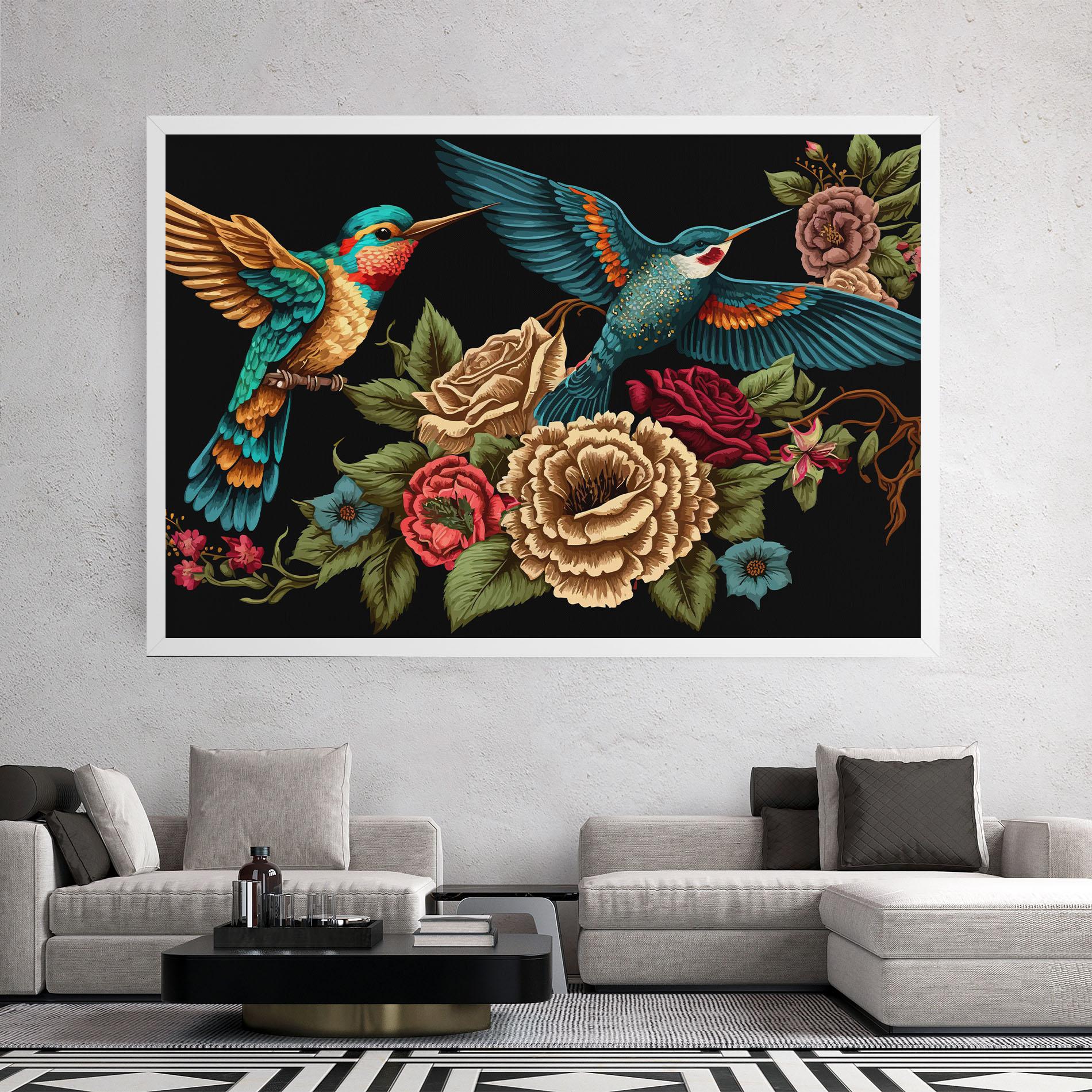 Leinwandbild Blue Birds mockup 2