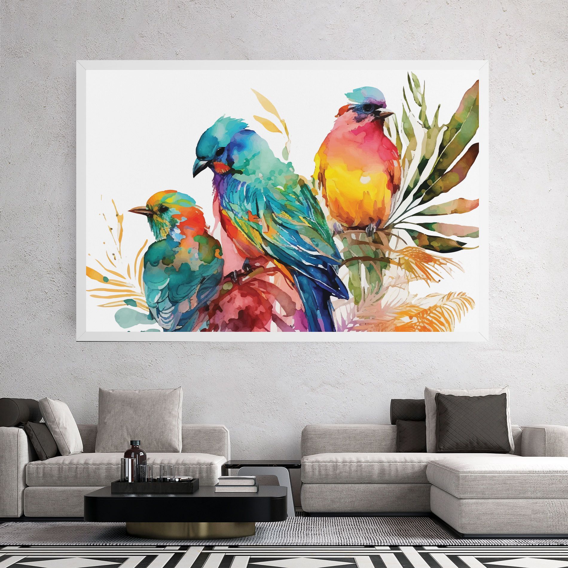 Colorful Birds mockup 2