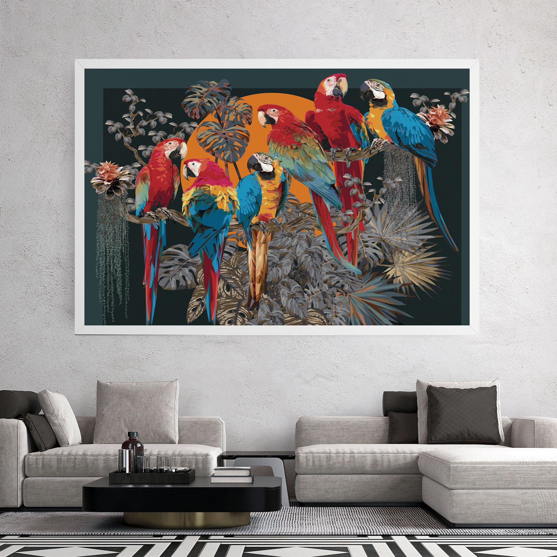 Leinwandbild Family Parrot mockup 2