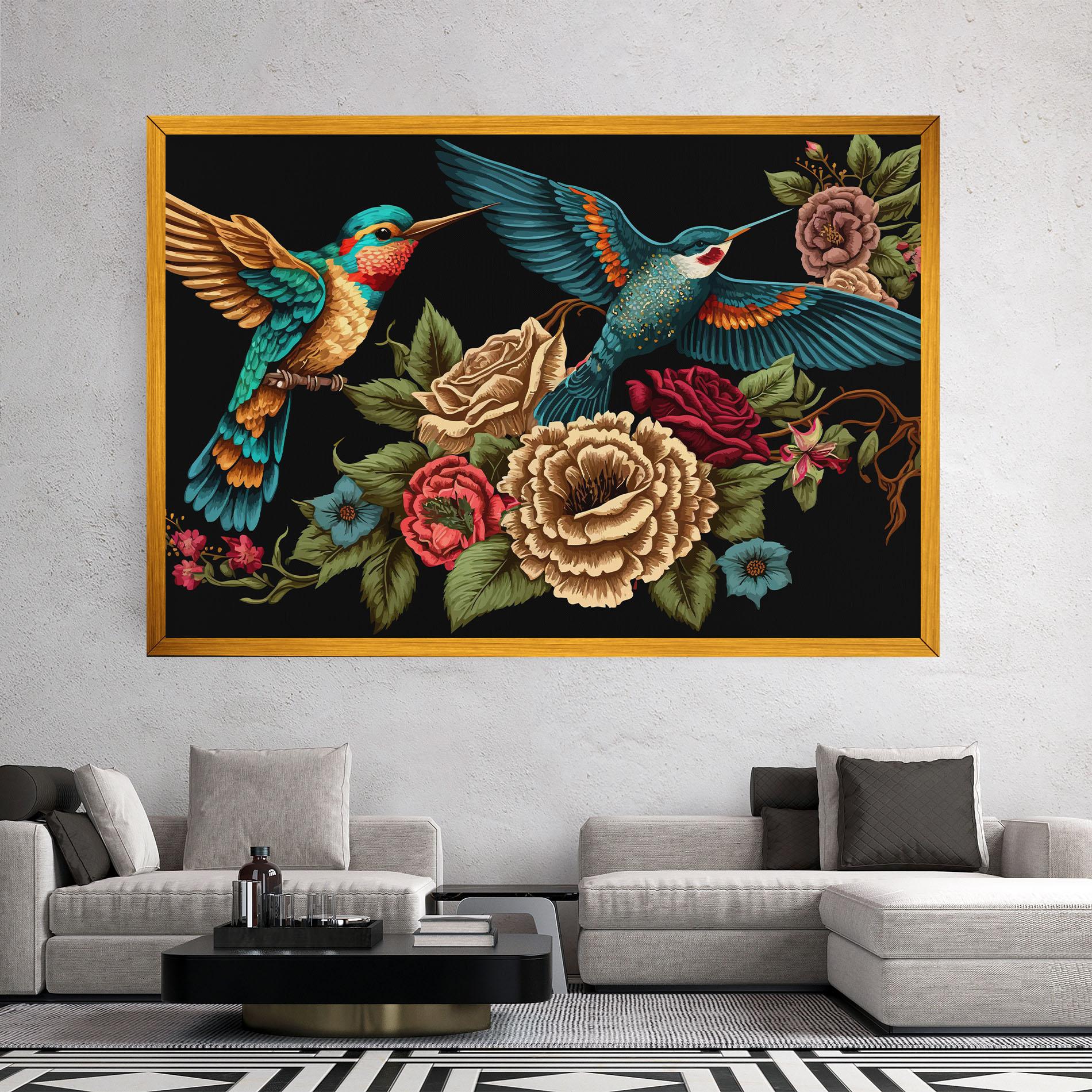 Leinwandbild Blue Birds mockup 2