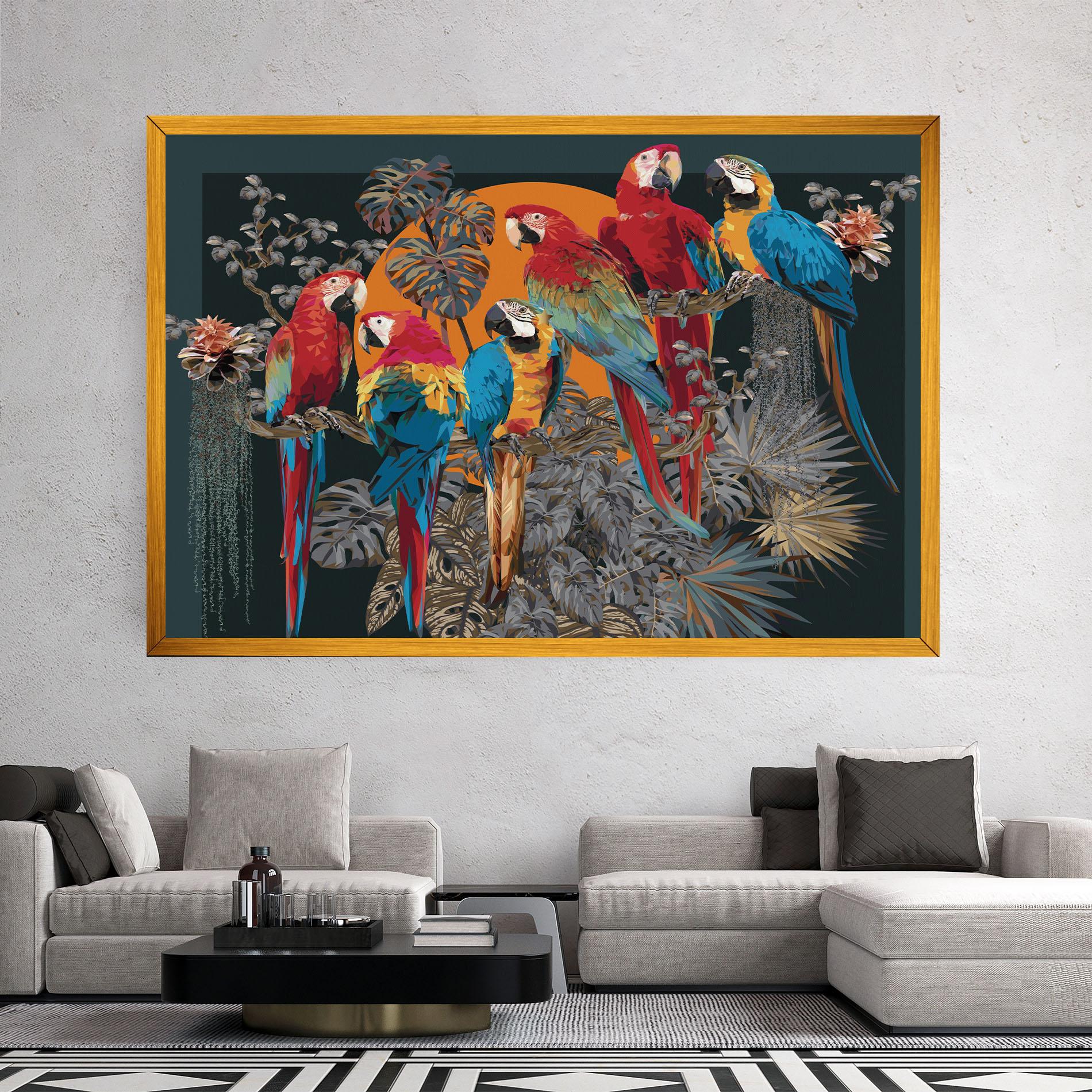 Leinwandbild Family Parrot mockup 2