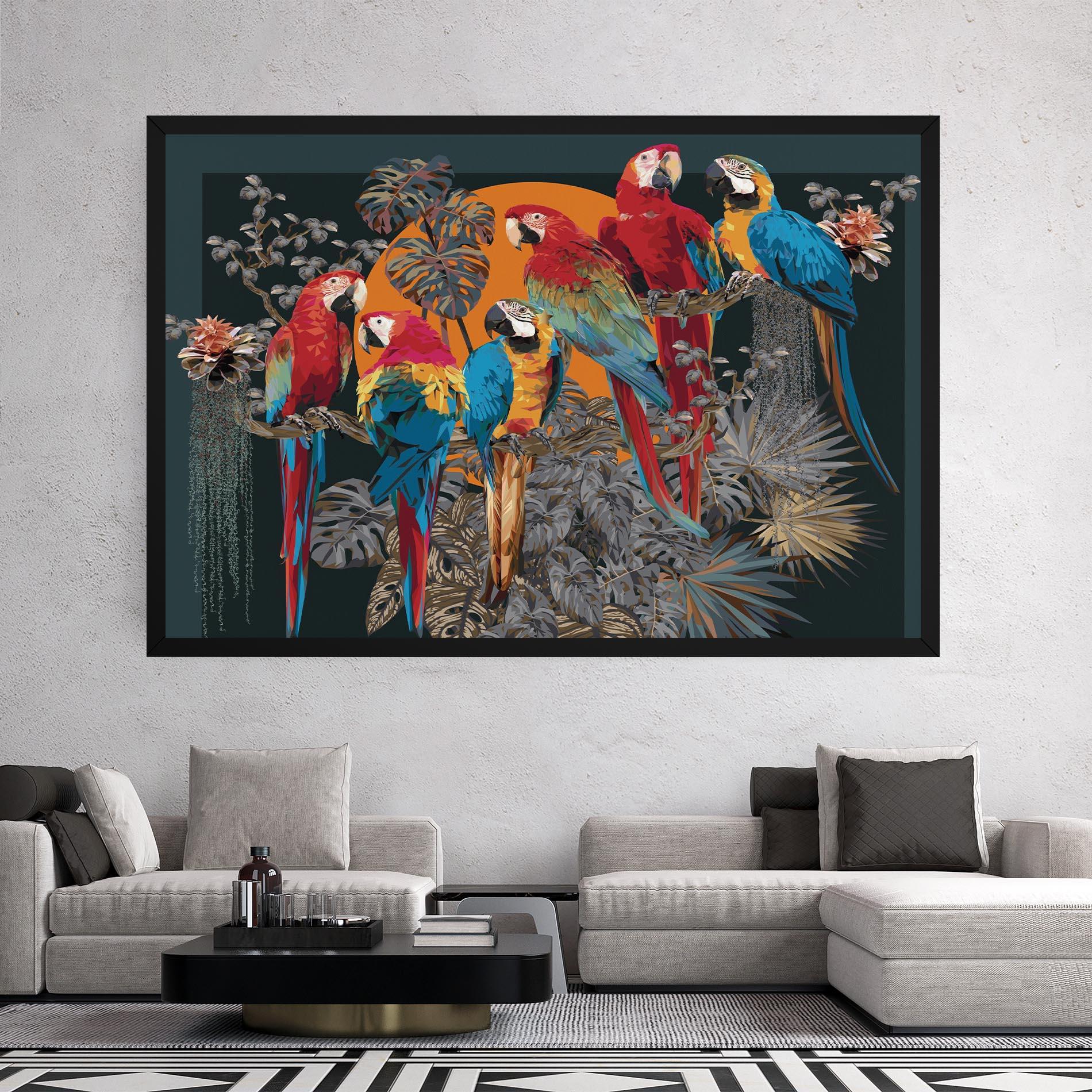 Leinwandbild Family Parrot mockup 2