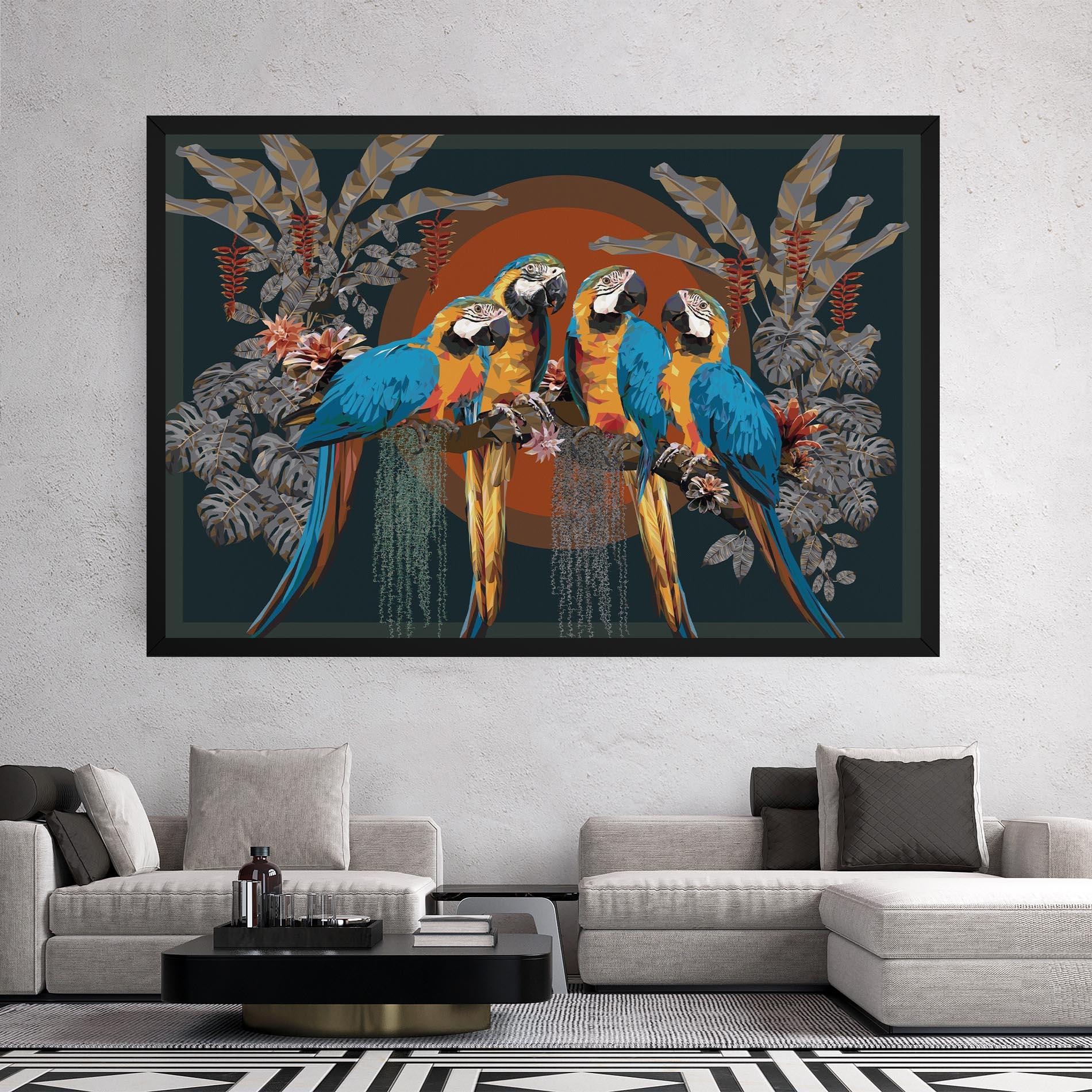 Leinwandbild Parrot Couples mockup 2