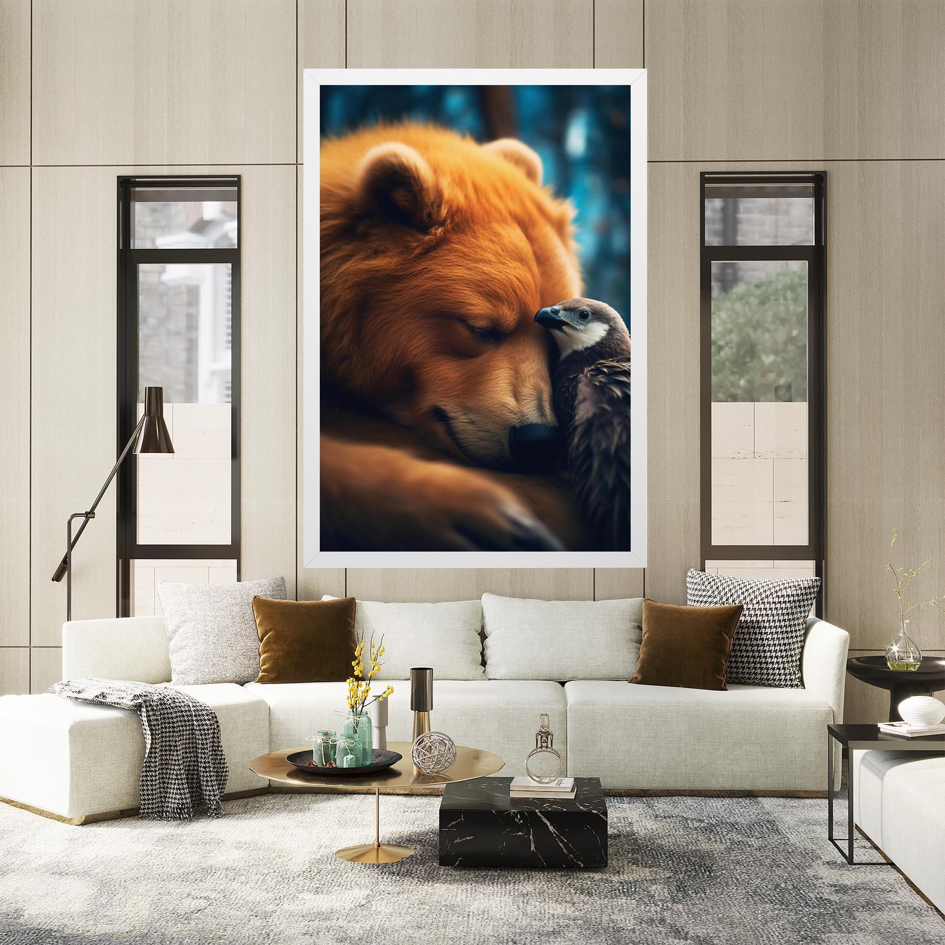 Leinwandbild Bear With Eagle mockup 2