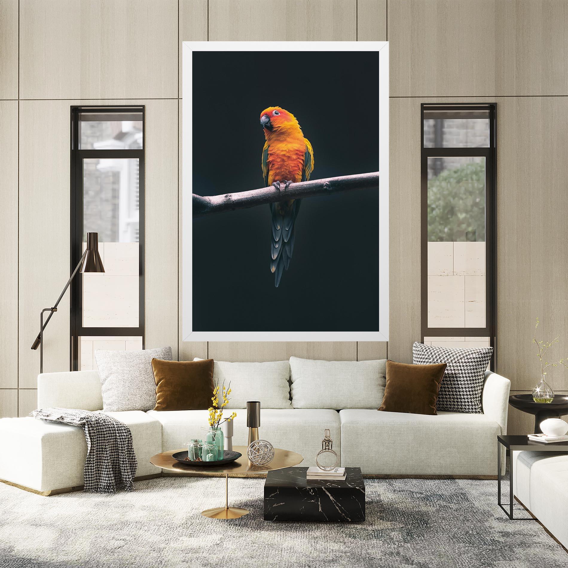 Leinwandbild Fire Parrot mockup 2