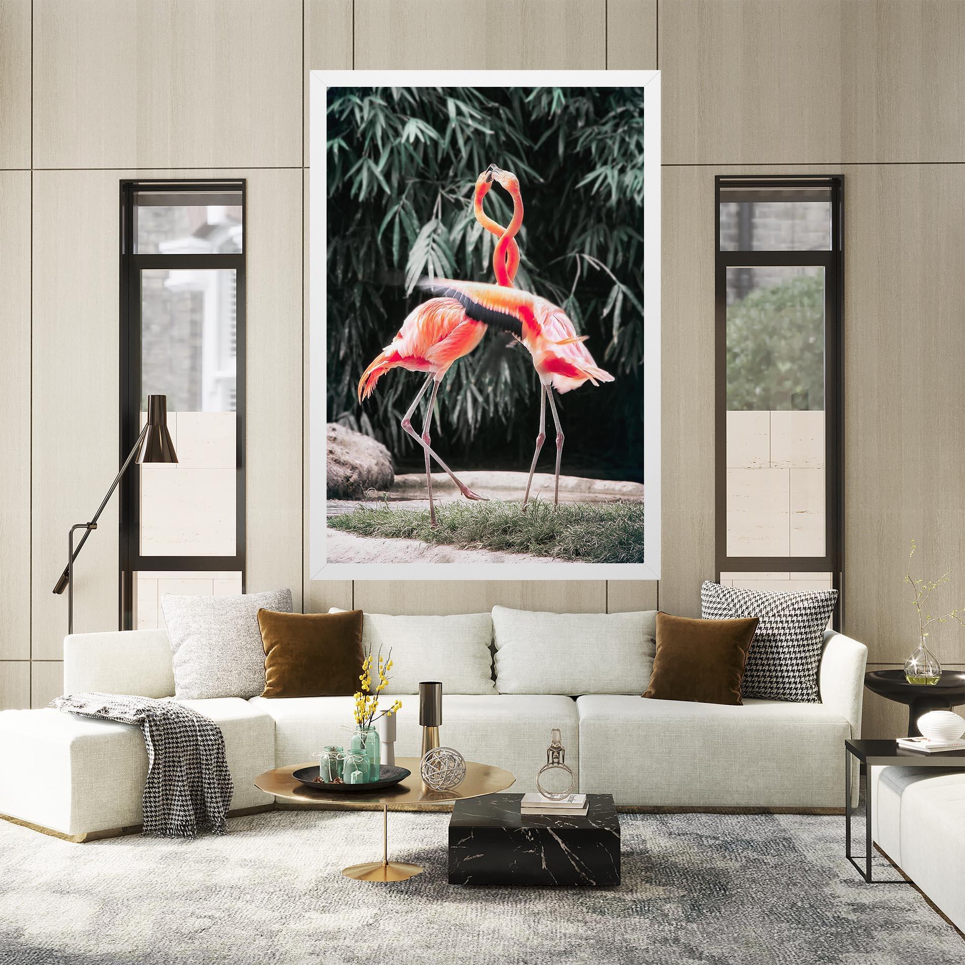 Leinwandbild Flamingo Love mockup 2