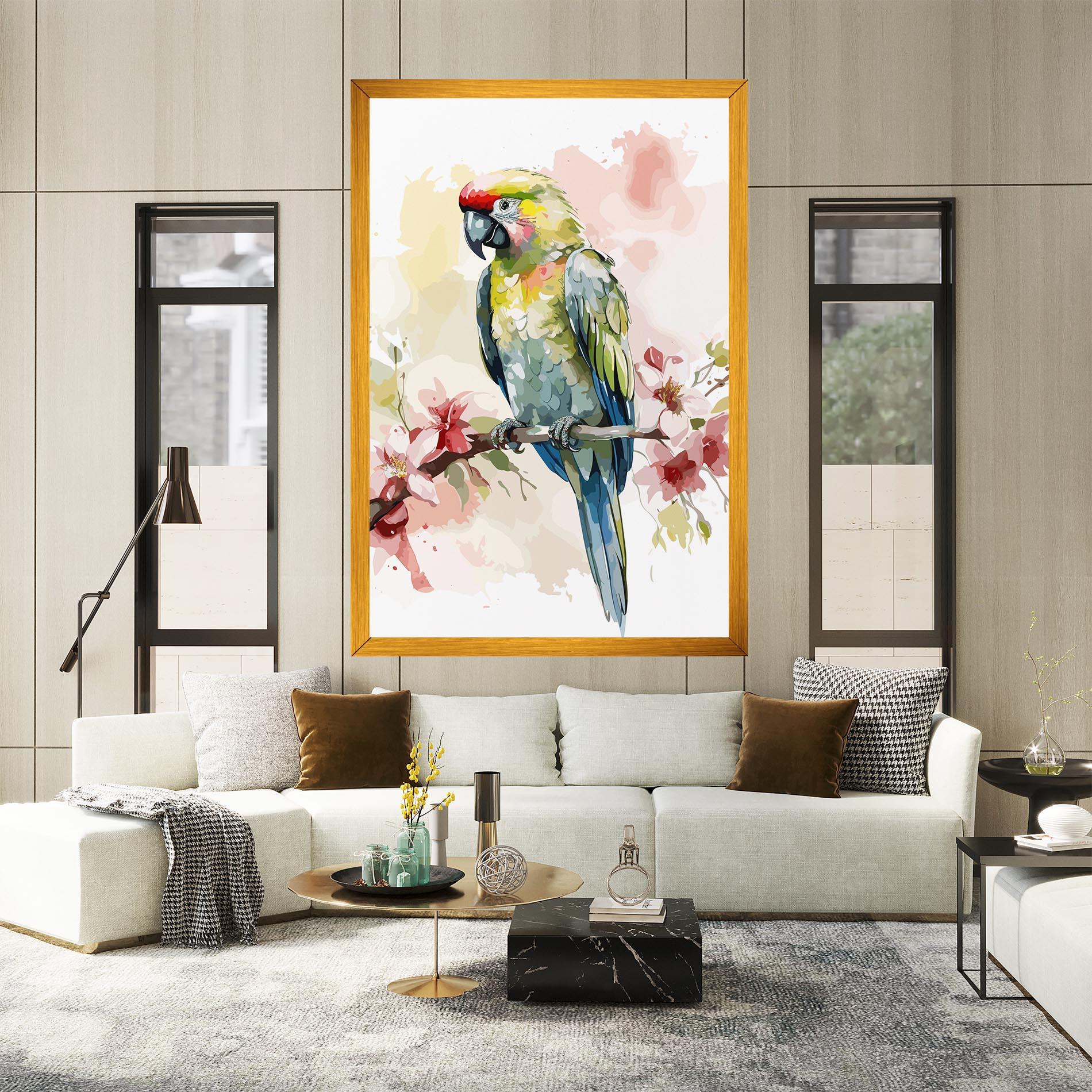 Leinwandbild Beautiful Parrot mockup 2