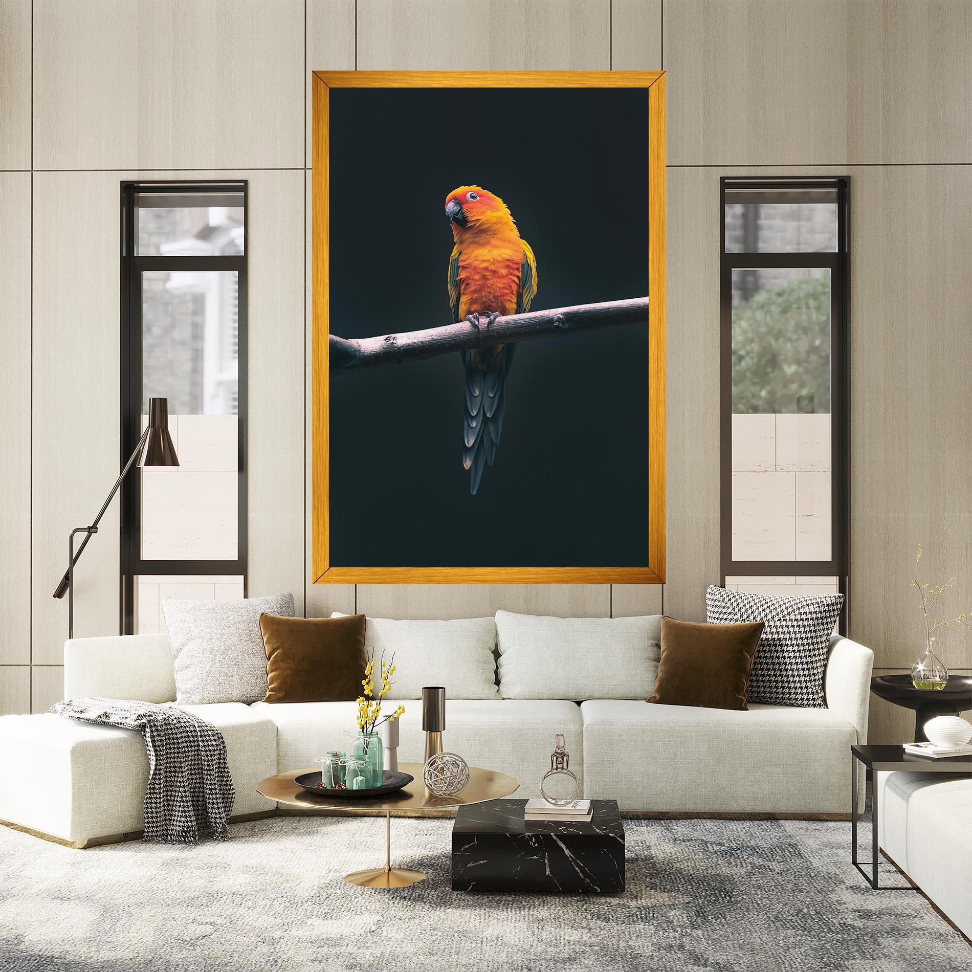 Leinwandbild Fire Parrot mockup 2