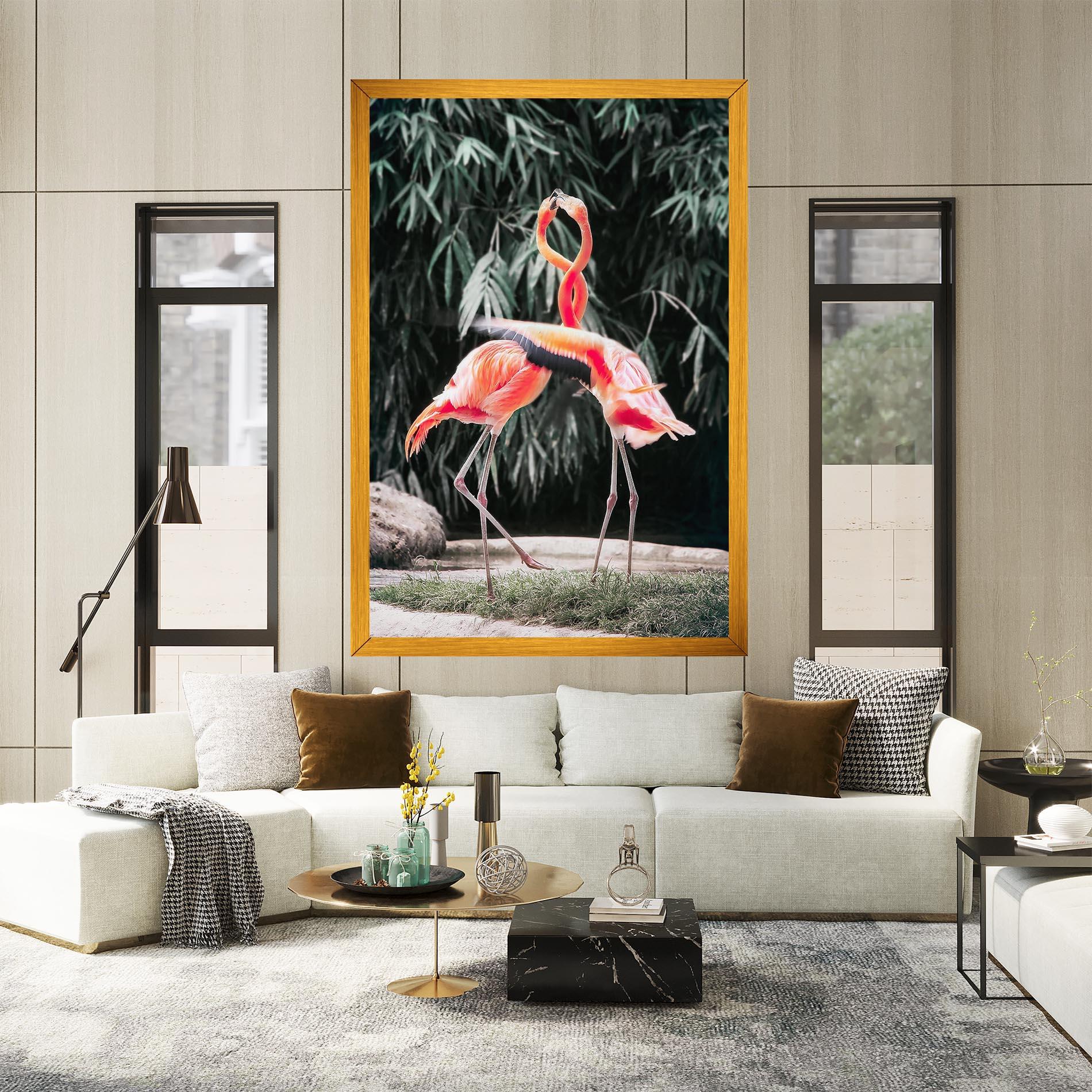 Leinwandbild Flamingo Love mockup 2