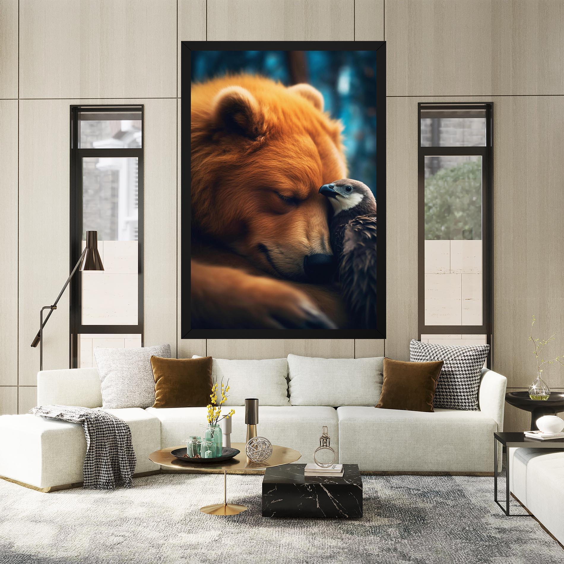 Leinwandbild Bear With Eagle mockup 2