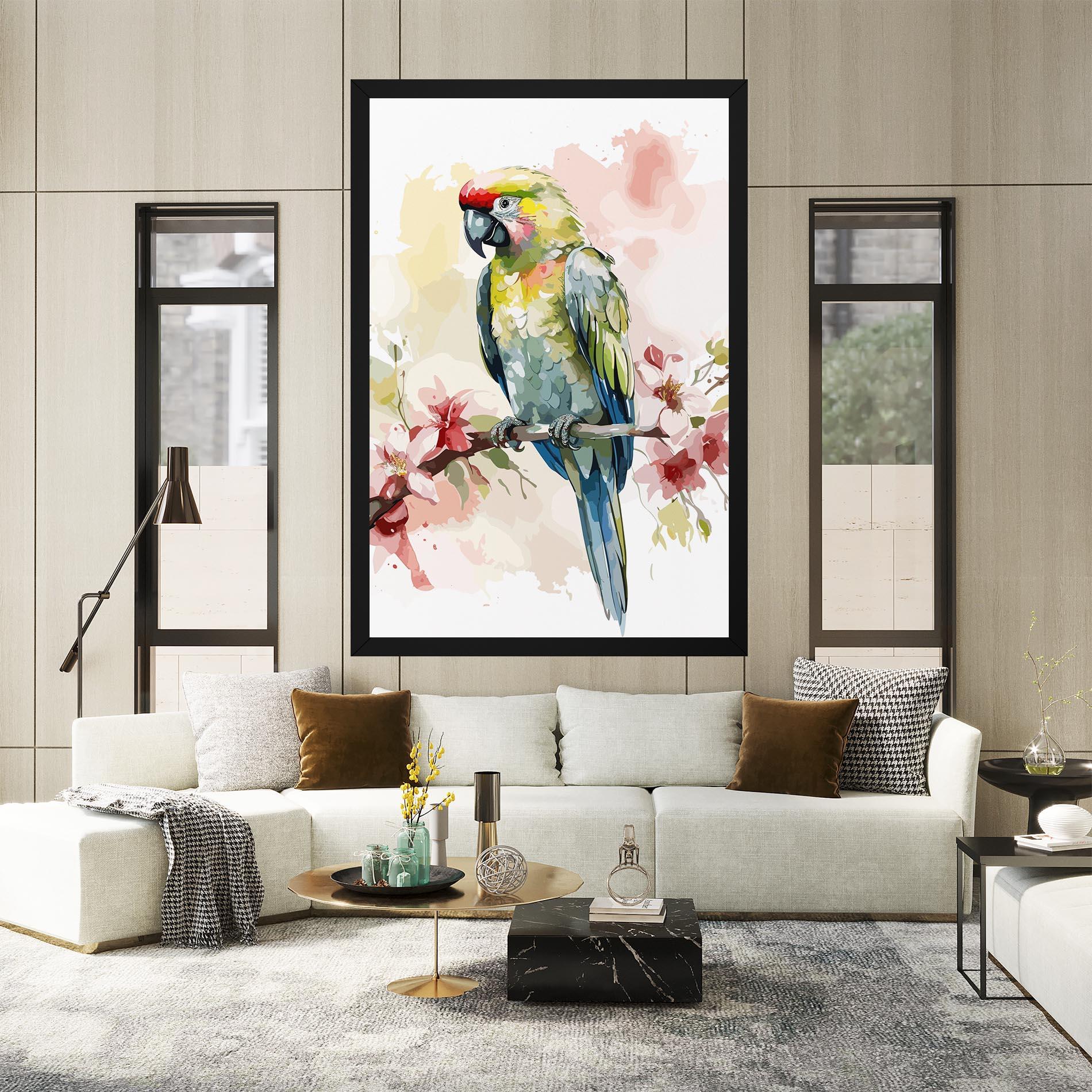 Leinwandbild Beautiful Parrot mockup 2