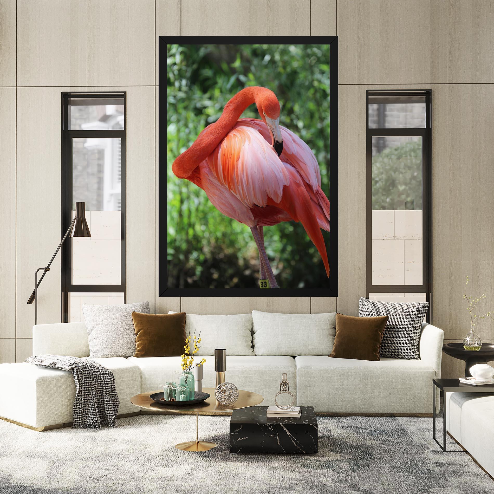 Leinwandbild Red Flamingo mockup 2