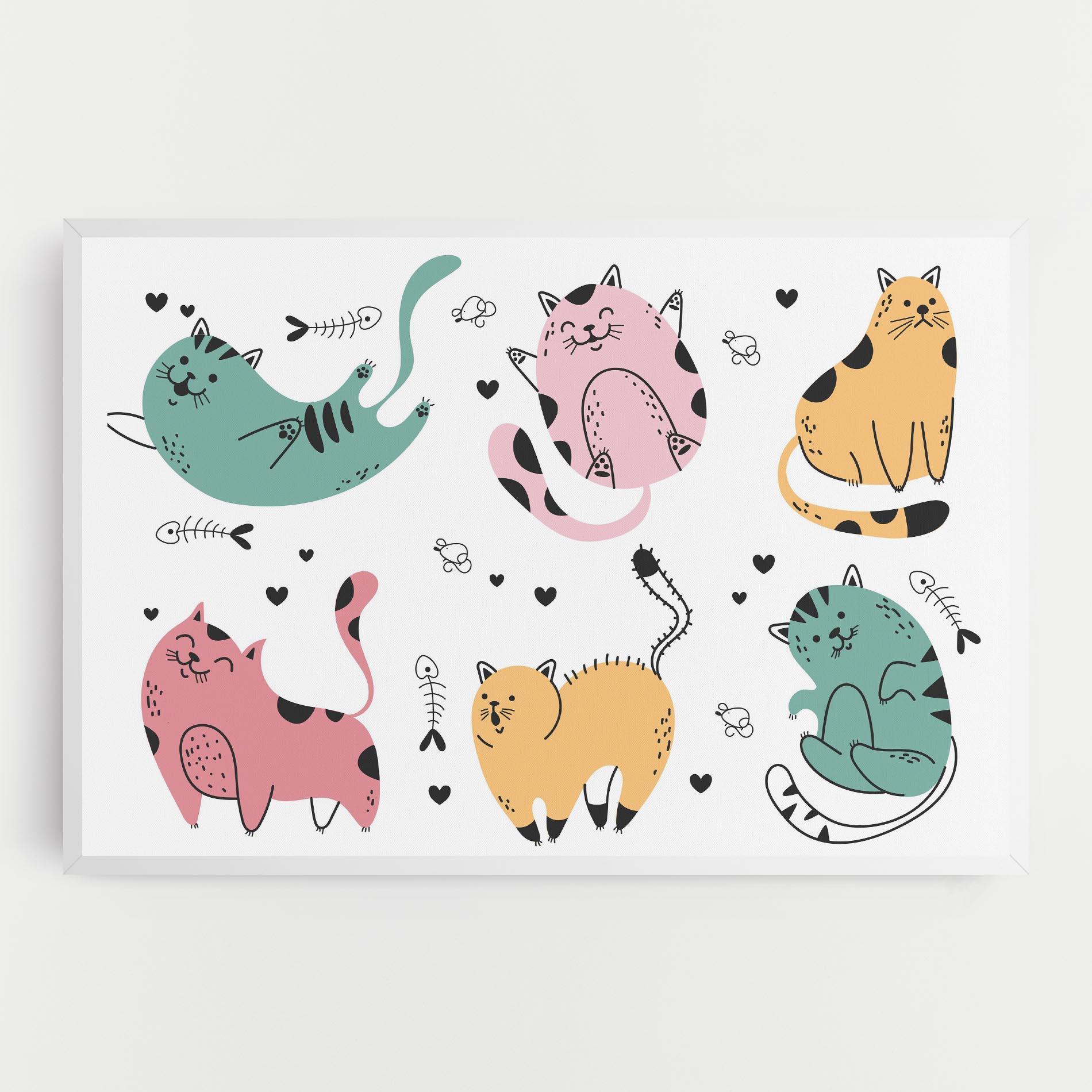 Leinwandbild Doodle Cat mockup 0