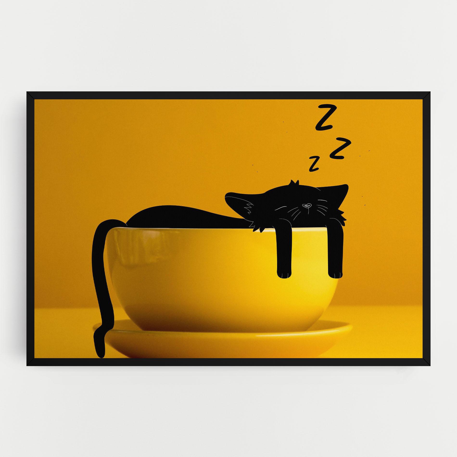 Leinwandbild Cat In A Cup mockup 0