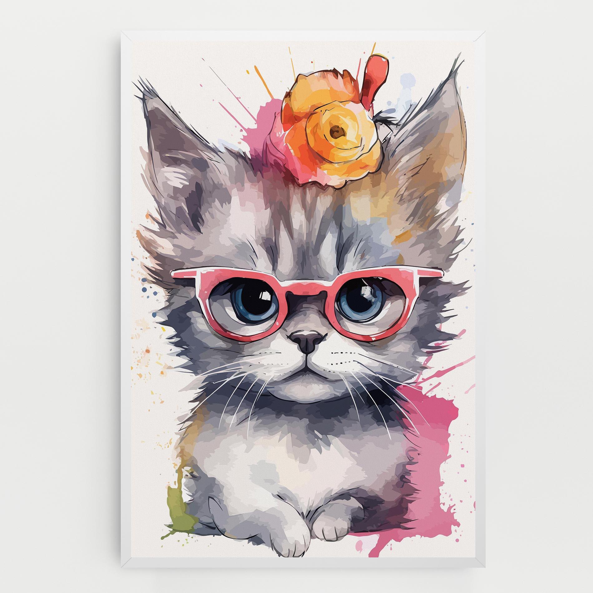 Leinwandbild Adorable Grey Cat mockup 0