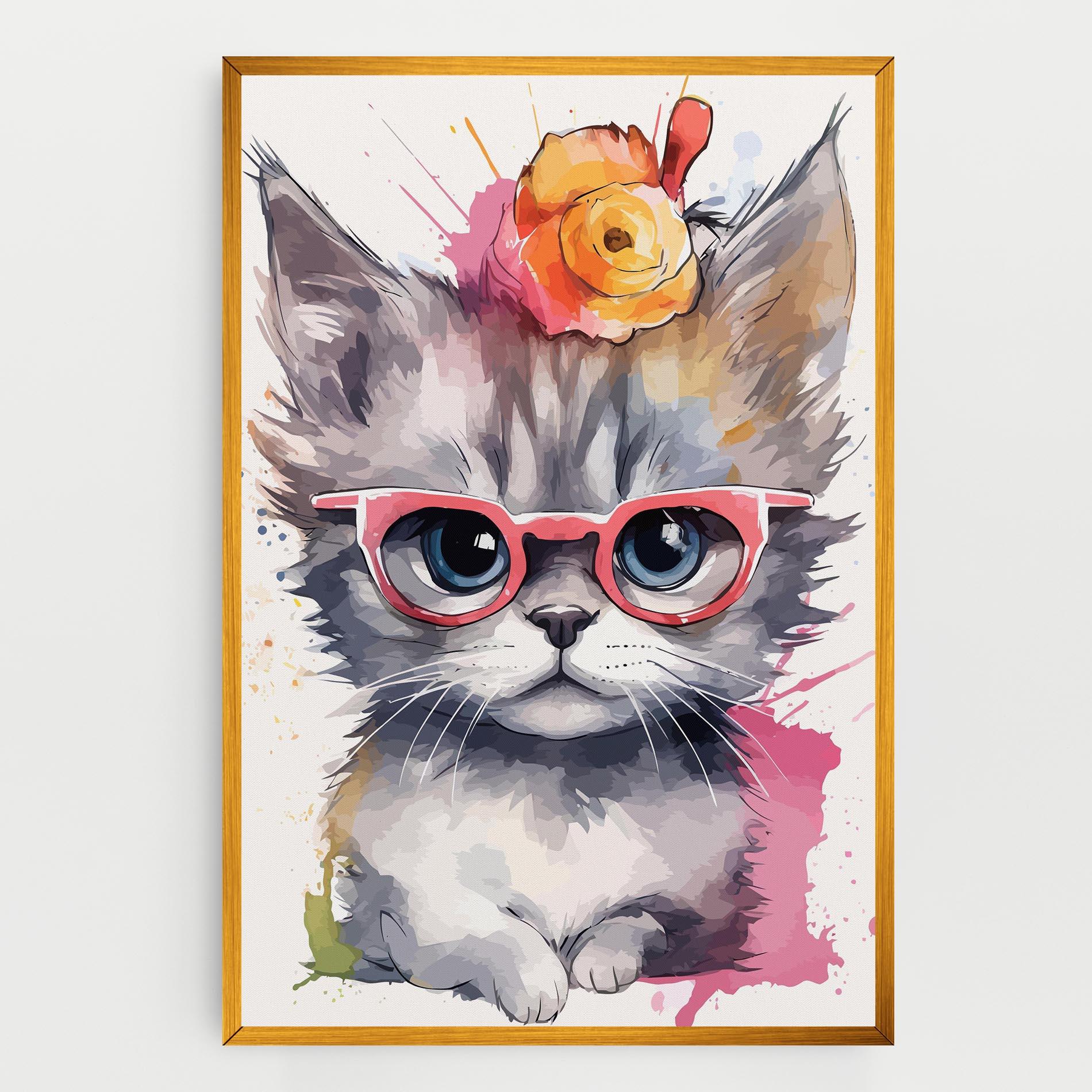 Leinwandbild Adorable Grey Cat mockup 0