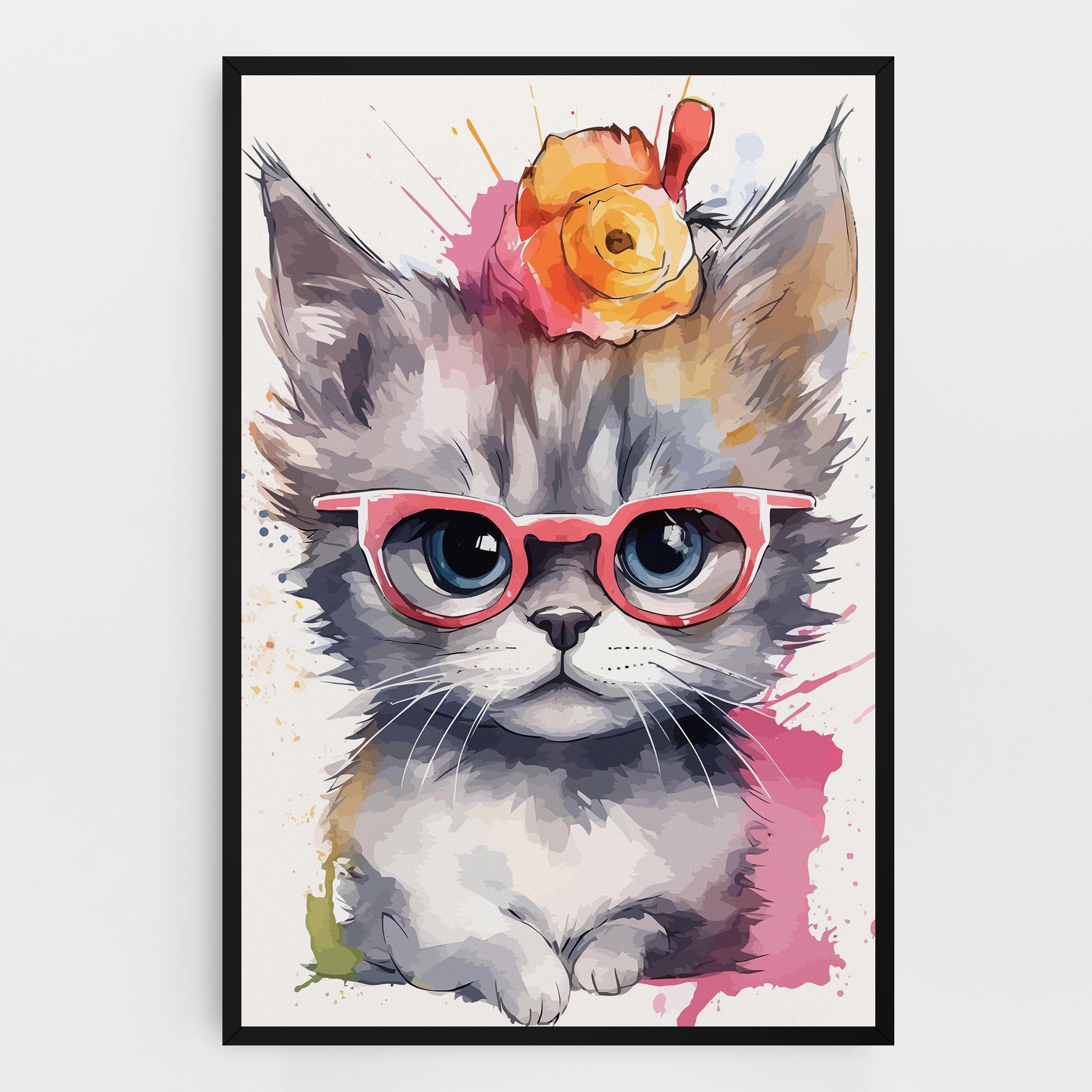 Leinwandbild Adorable Grey Cat mockup 0