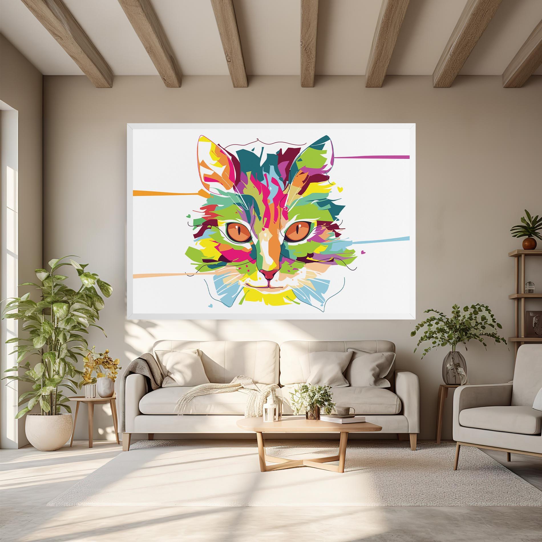 Leinwandbild Cat Art Close Up mockup 6