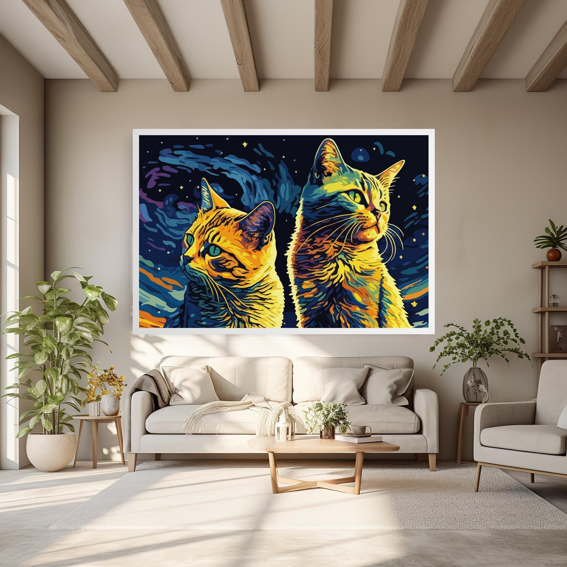 Leinwandbild Cat Painting mockup 6