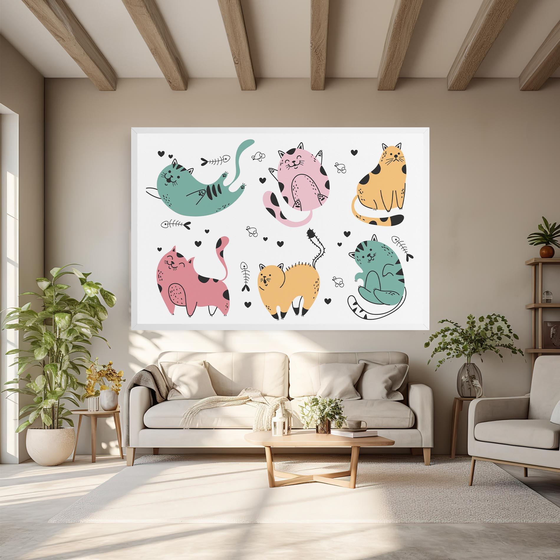 Leinwandbild Doodle Cat mockup 6