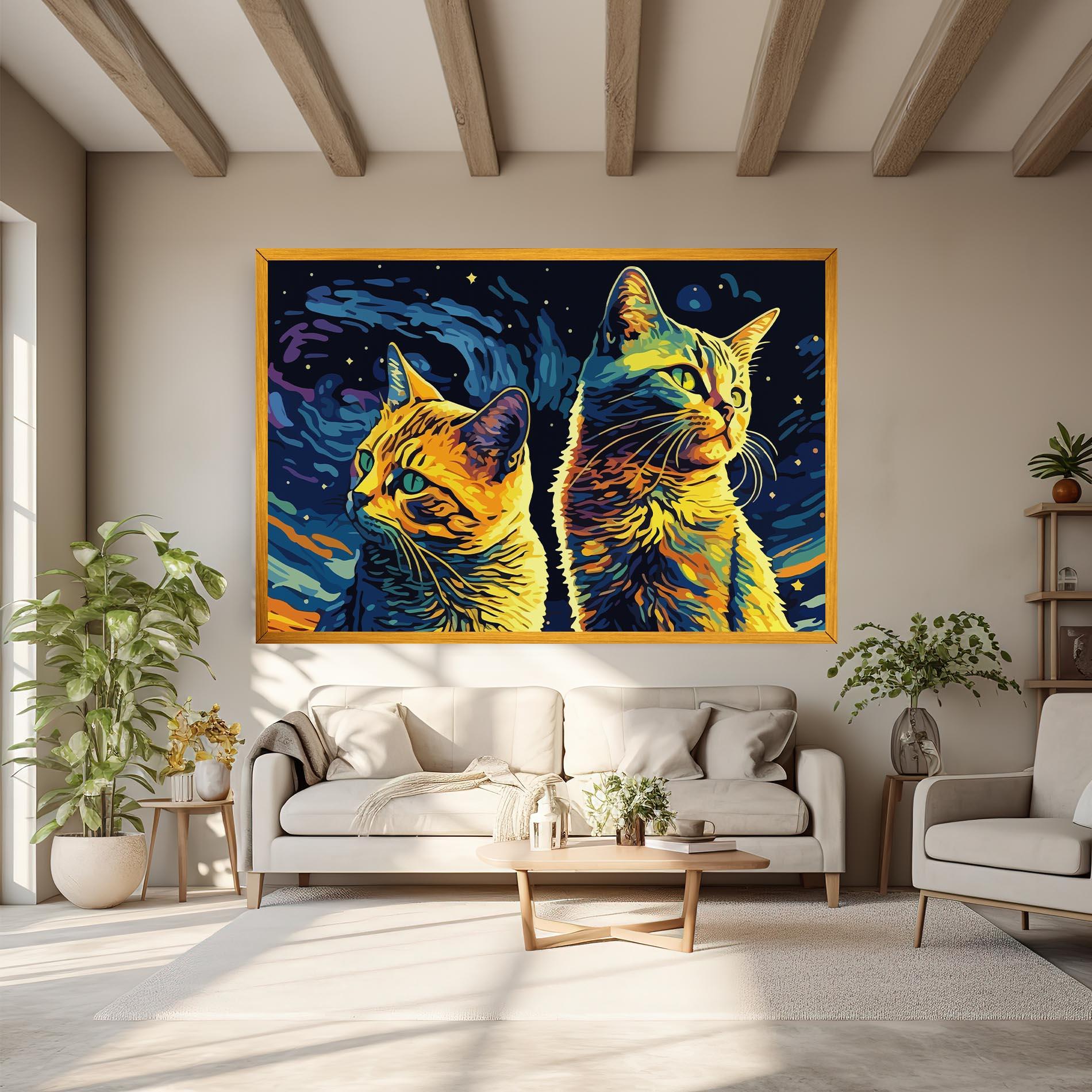 Leinwandbild Cat Painting mockup 6