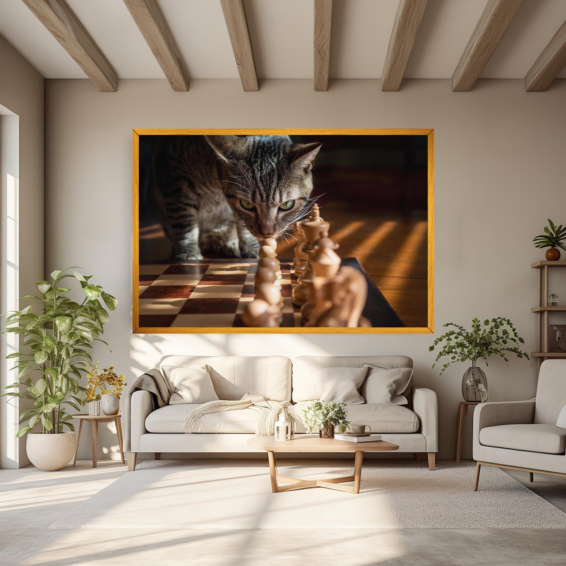 Leinwandbild Chess Cat mockup 6