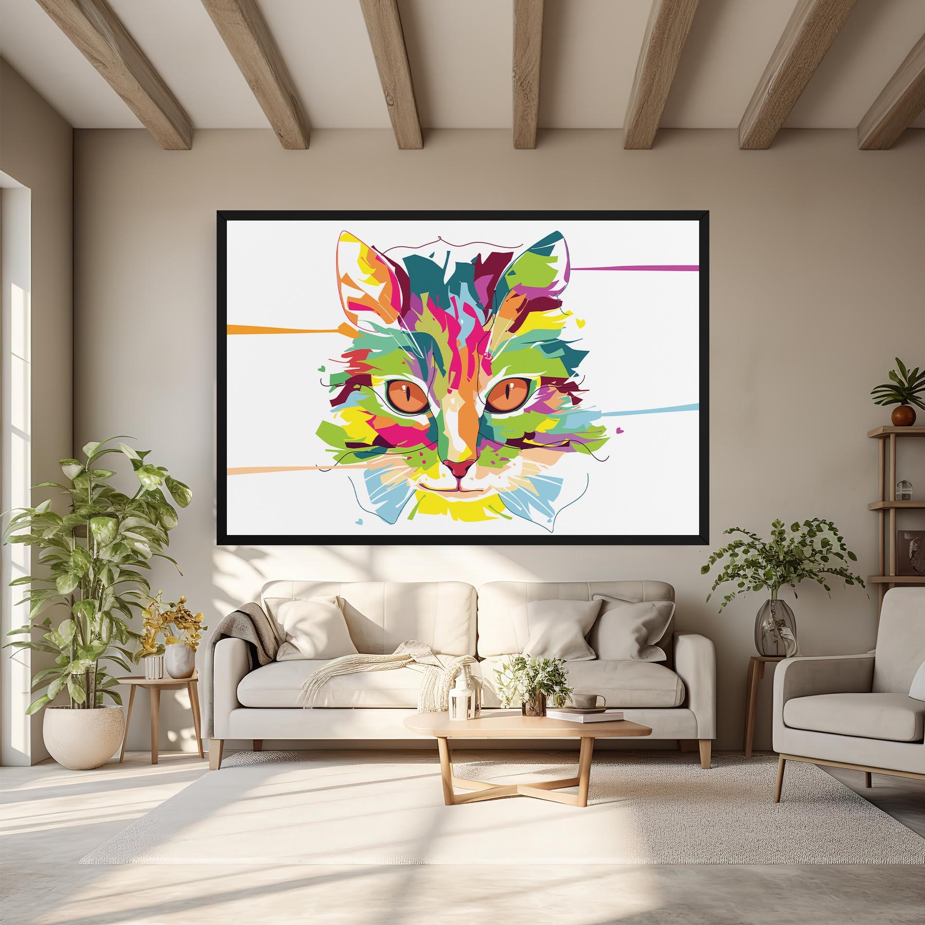 Leinwandbild Cat Art Close Up mockup 6