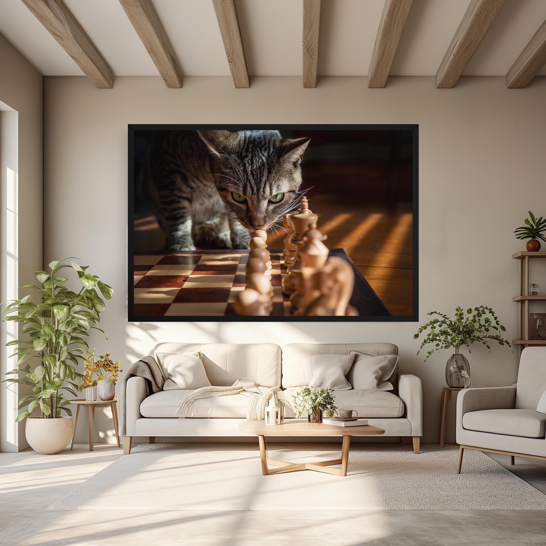 Leinwandbild Chess Cat mockup 6