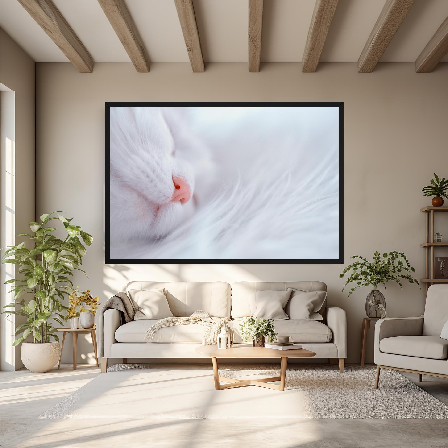 Leinwandbild Dreamy White Cat mockup 6