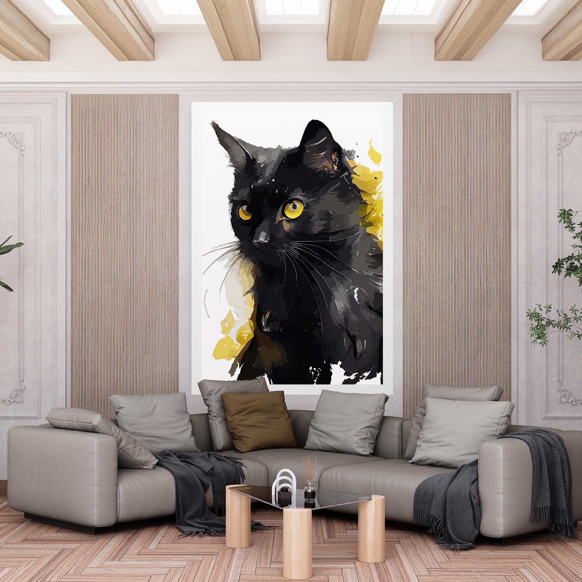 Beautiful Black Cat mockup 6