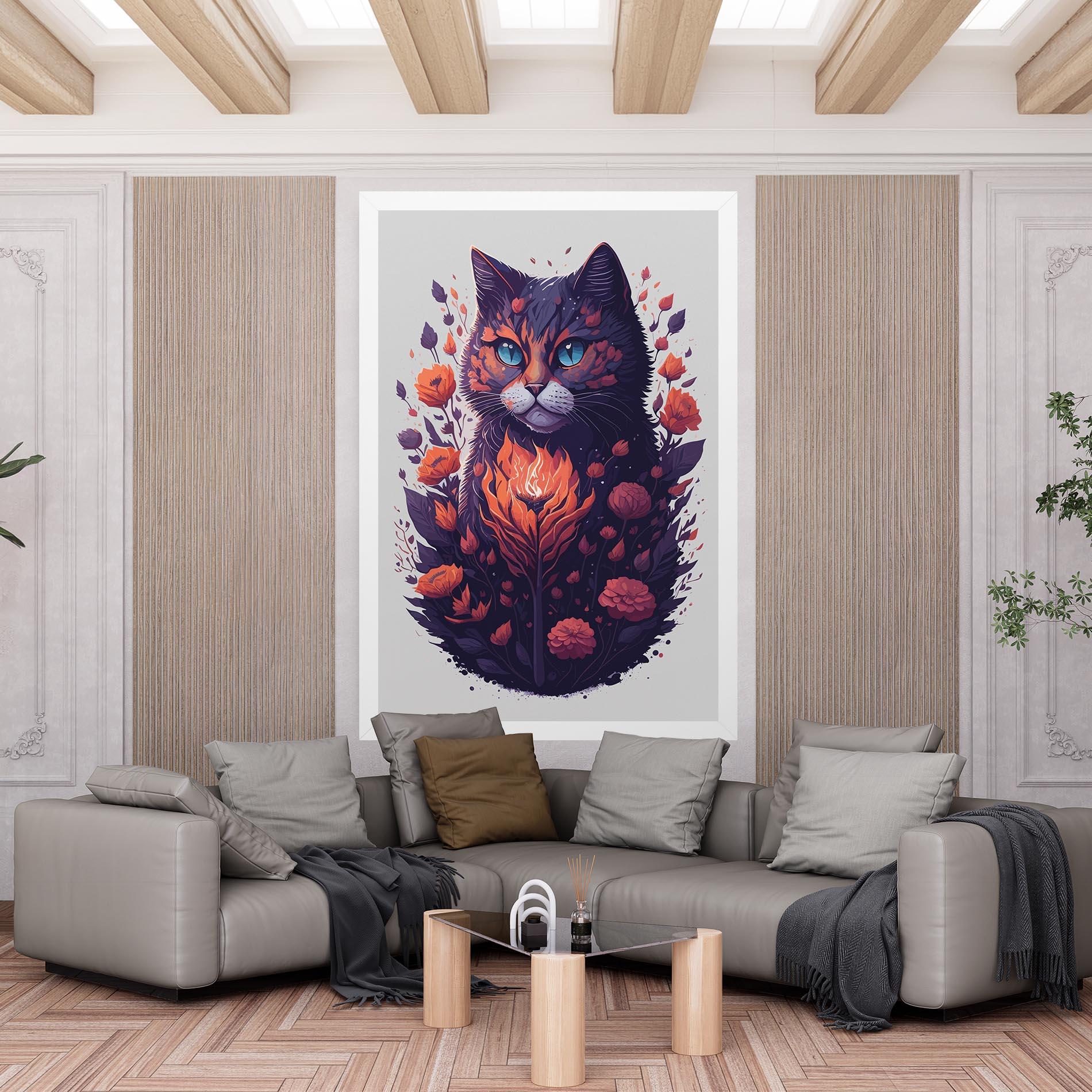 Leinwandbild Fire Cat mockup 6
