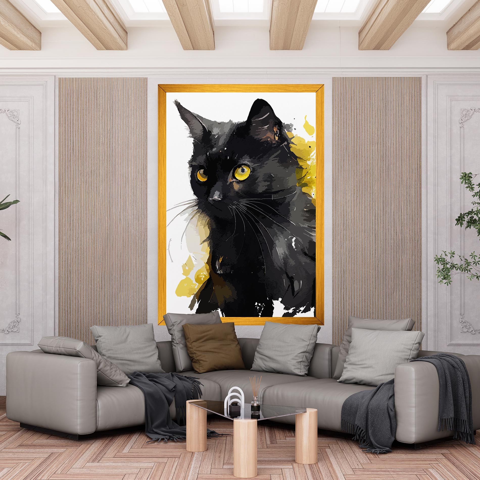 Beautiful Black Cat mockup 6