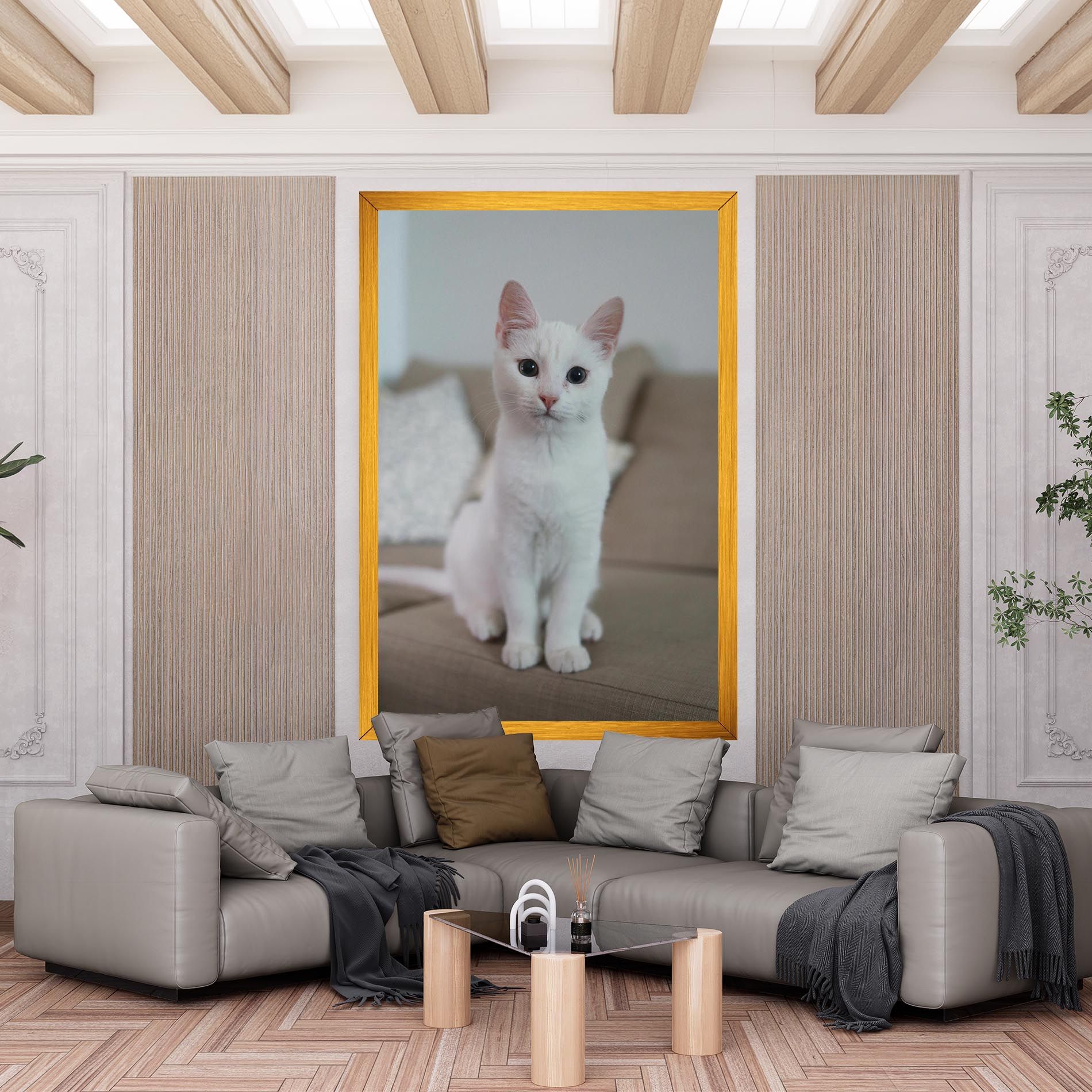 Beautiful White Cat mockup 6