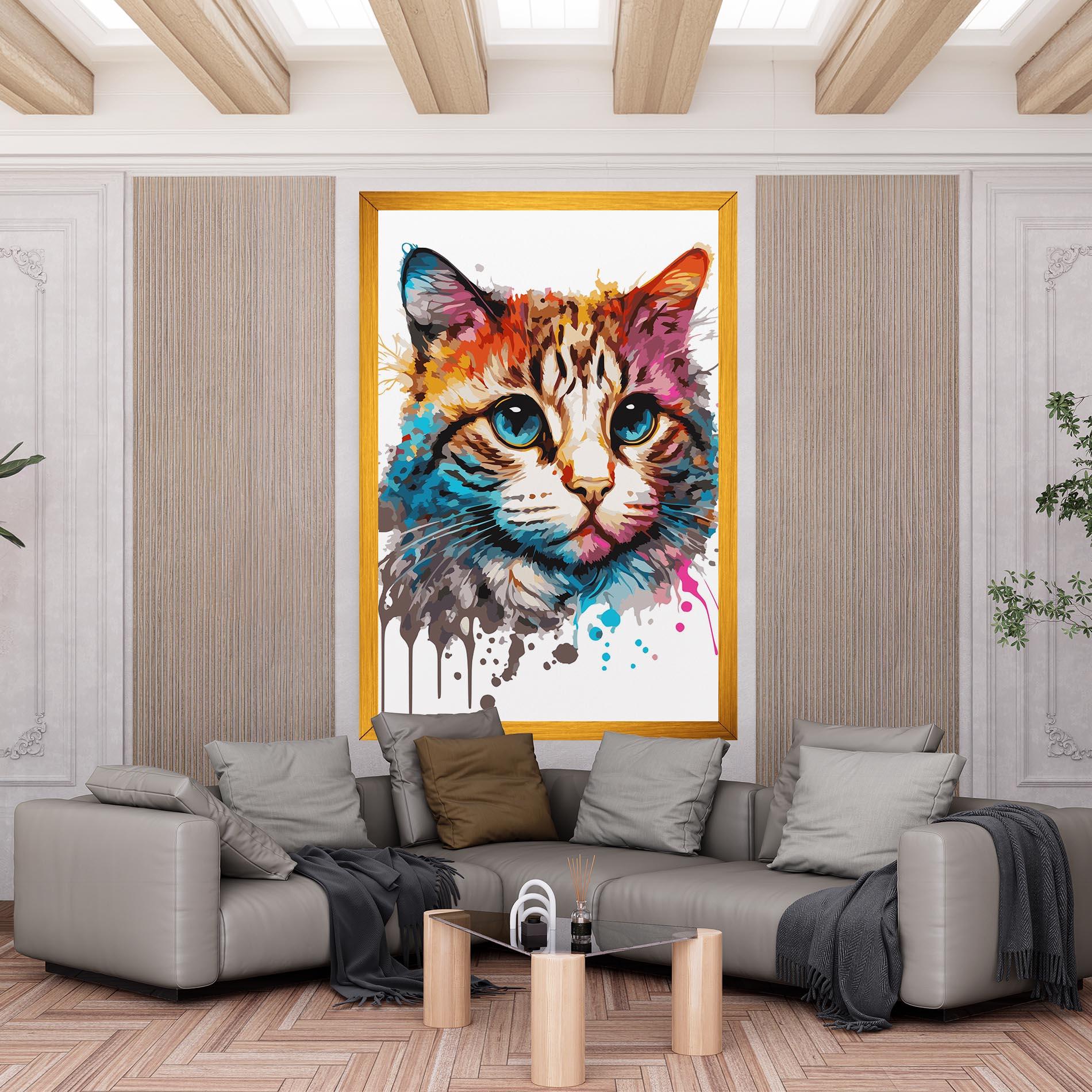 Leinwandbild Blue Eyes Cat mockup 6