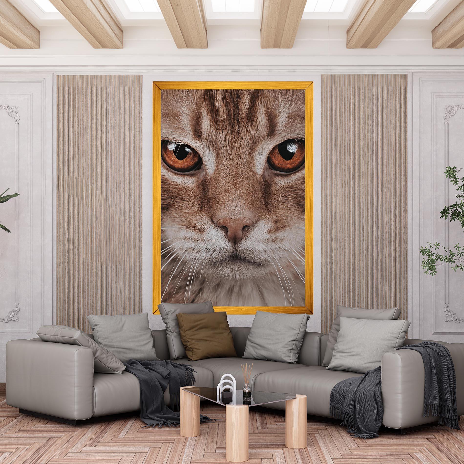 Leinwandbild Fire Eyes Cat mockup 6