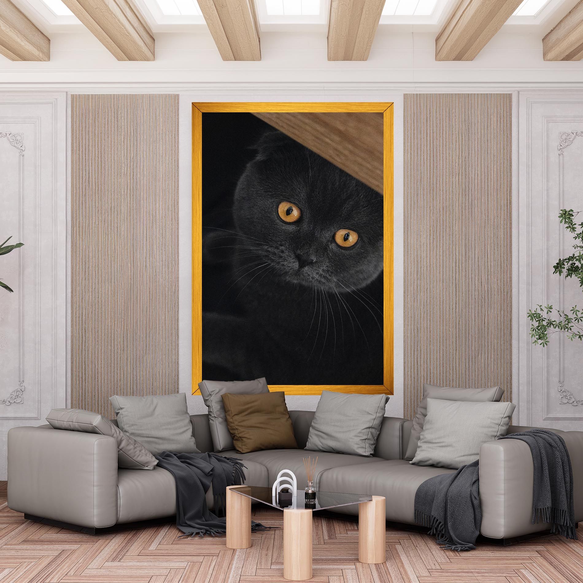 Grey Cat With Orange Eyes mockup 6