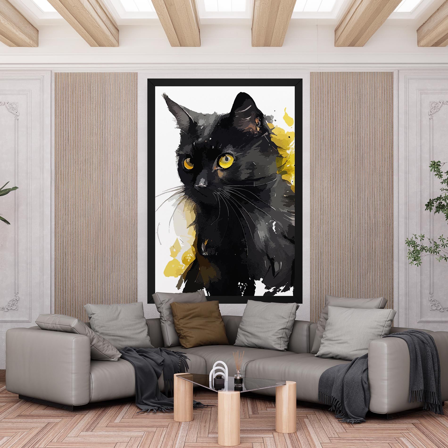 Beautiful Black Cat mockup 6