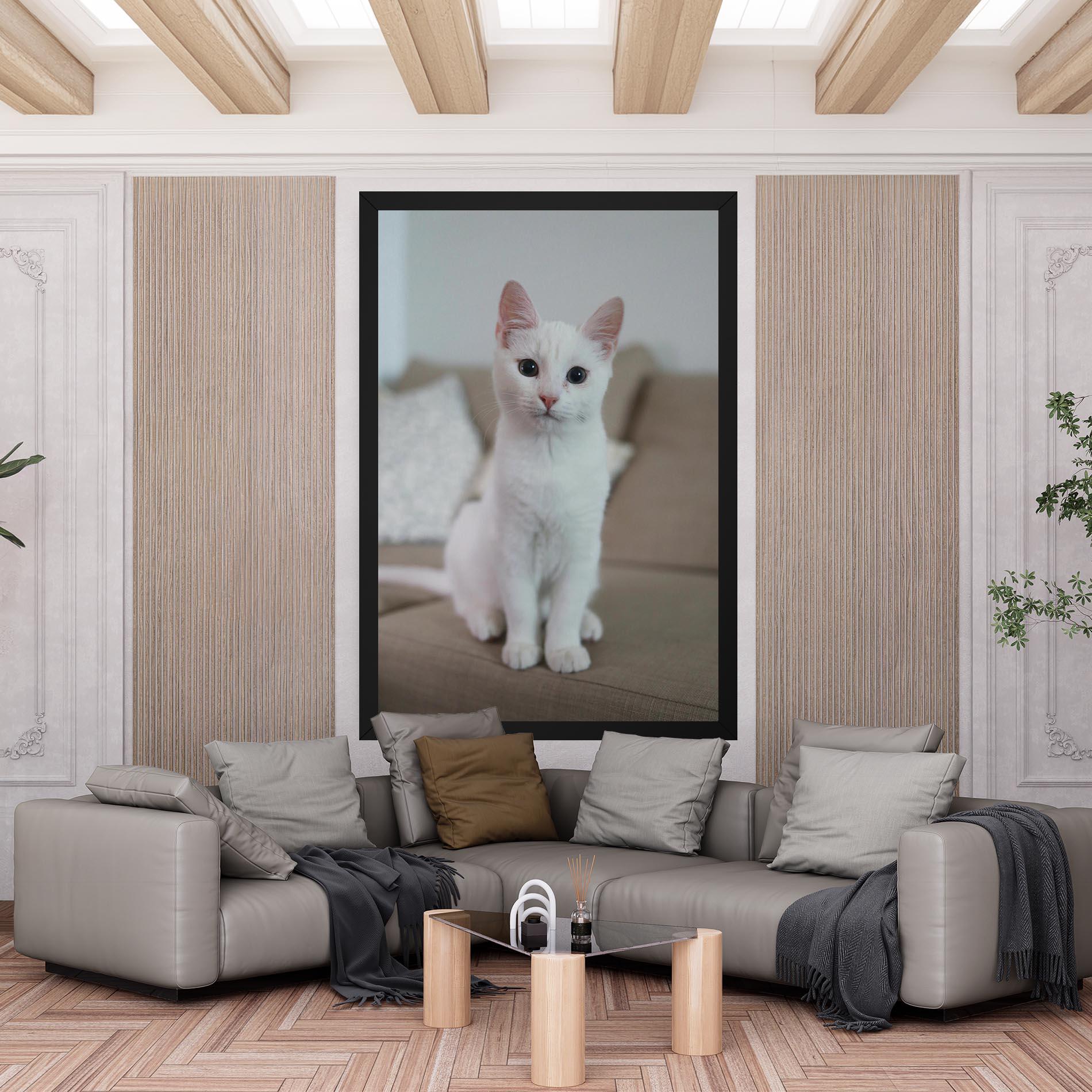 Leinwandbild Beautiful White Cat mockup 6