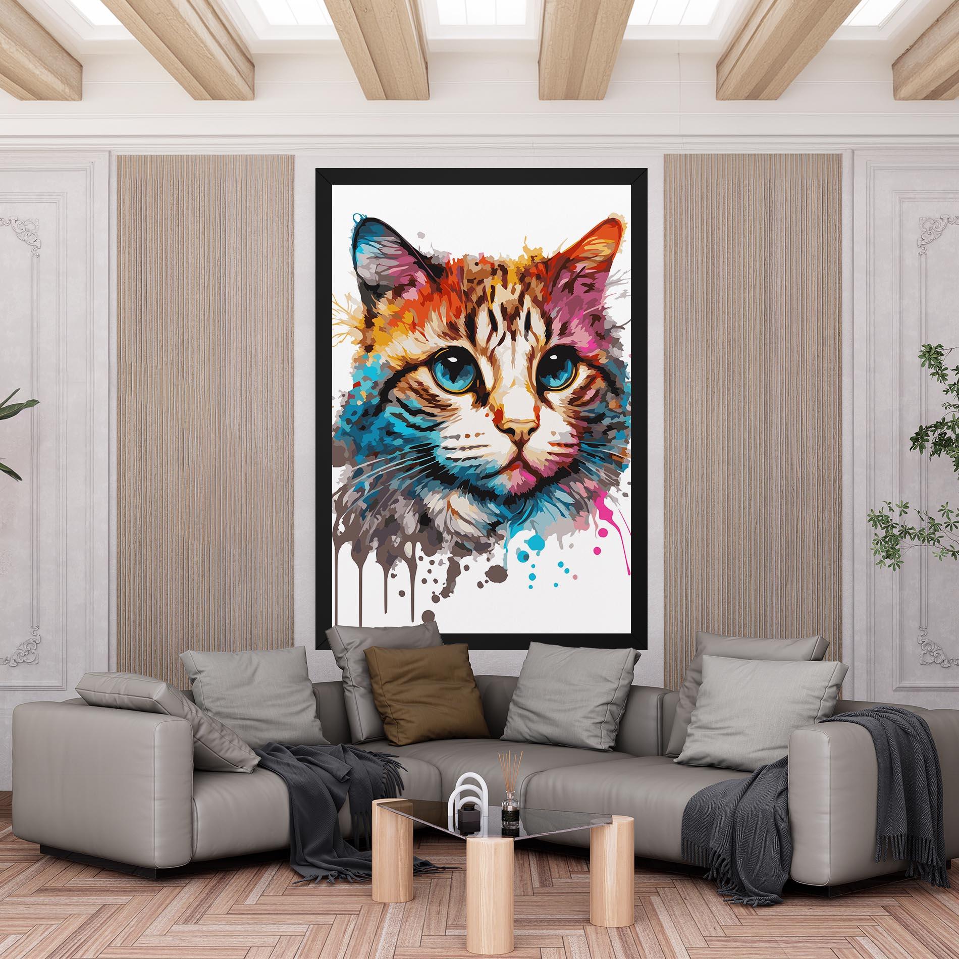 Leinwandbild Blue Eyes Cat mockup 6