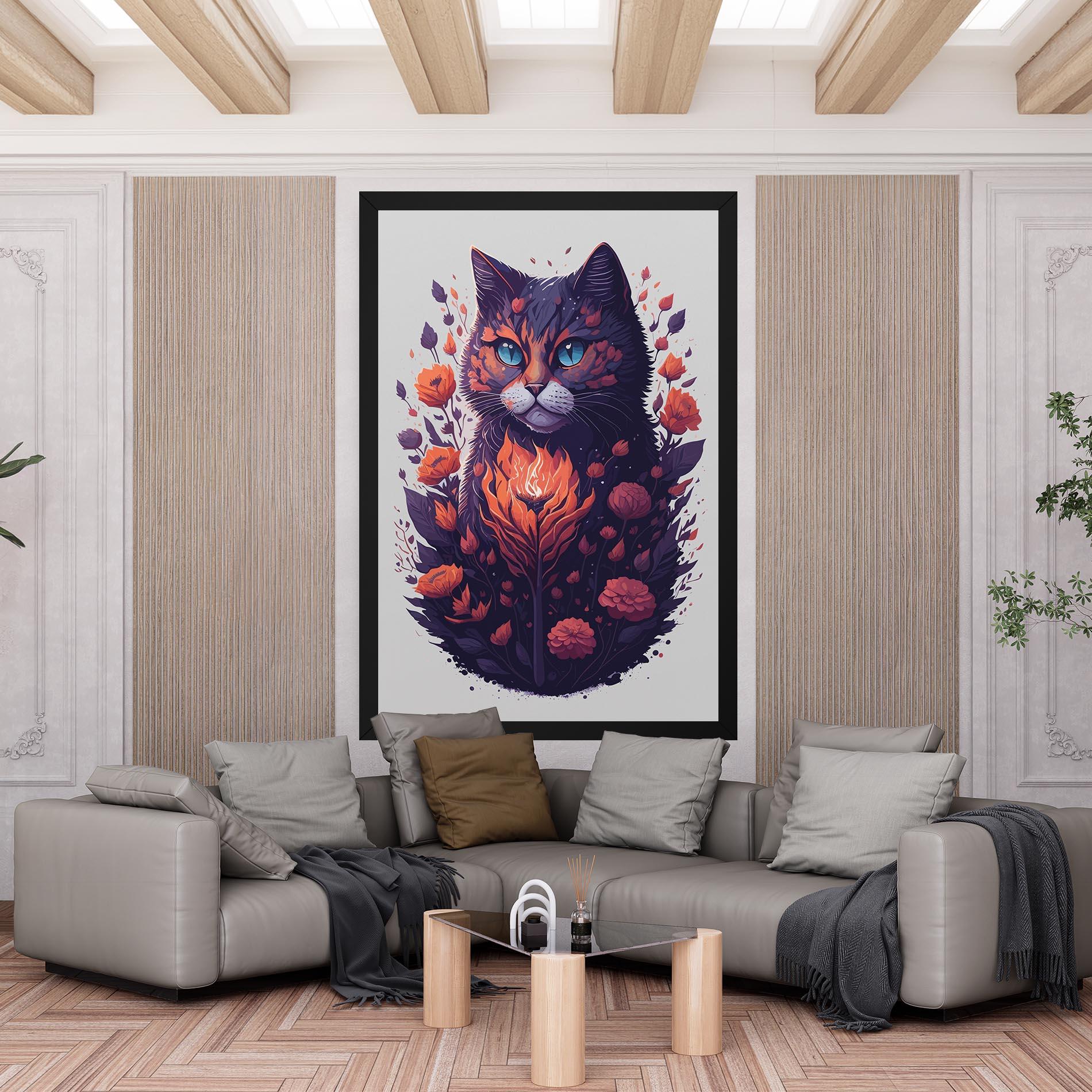 Leinwandbild Fire Cat mockup 6