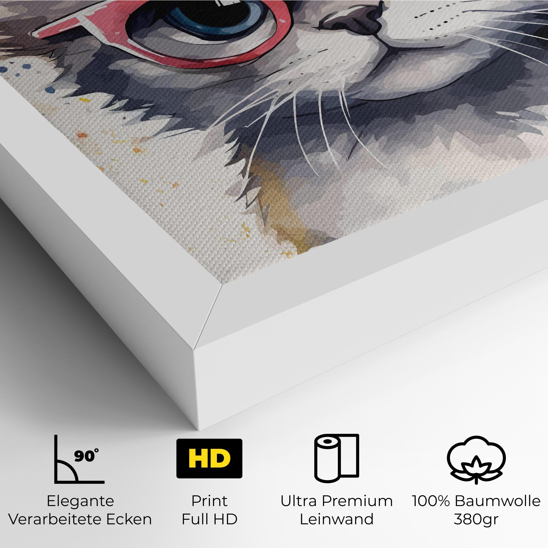 Leinwandbild Adorable Grey Cat mockup 4